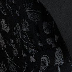 Nightfall Collared Mini Dress, REINCARNATE GARDEN BLACK, swatch