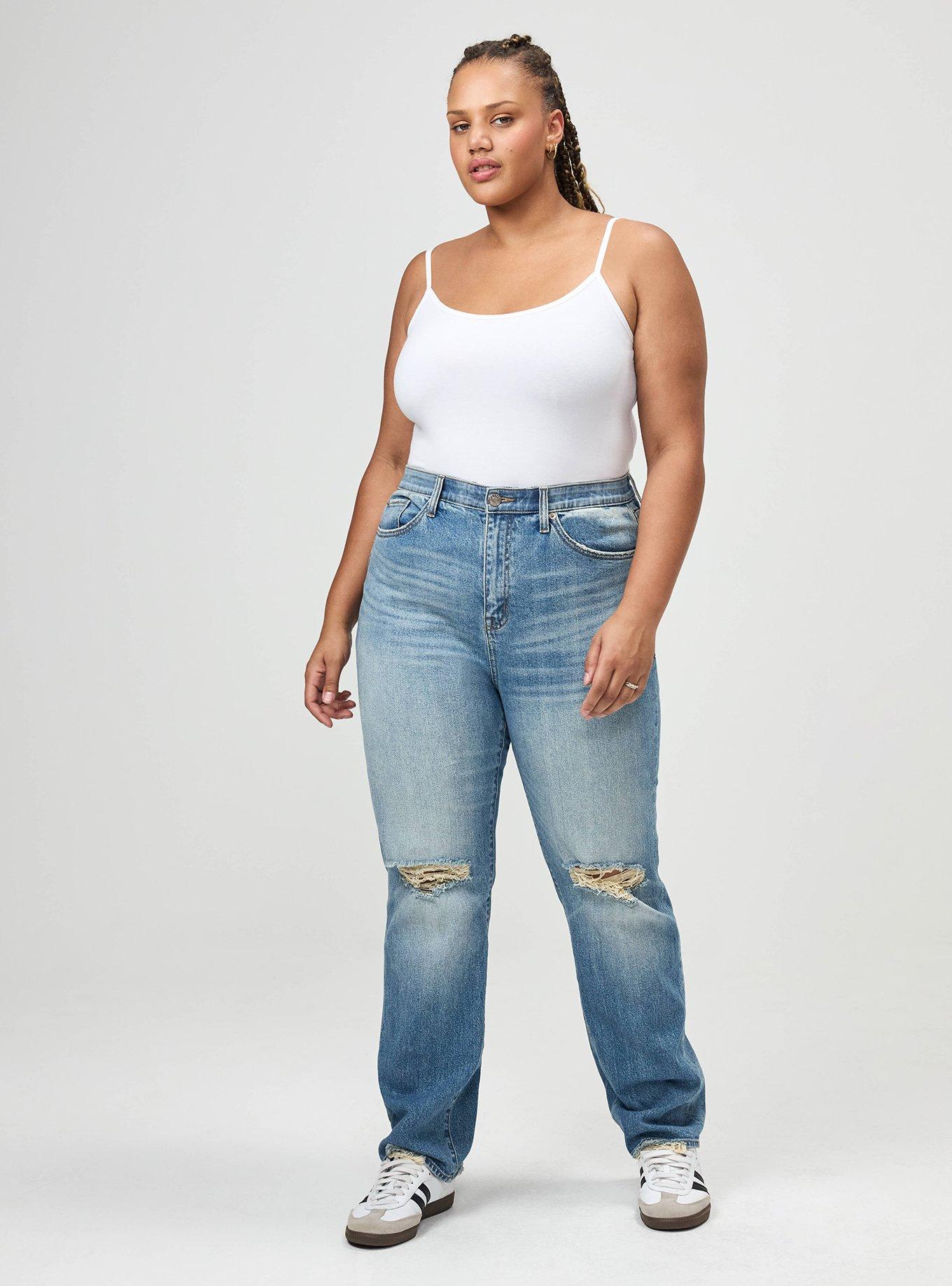 Plus Size High-Rise Straight Jean, FIREBALL, alternate