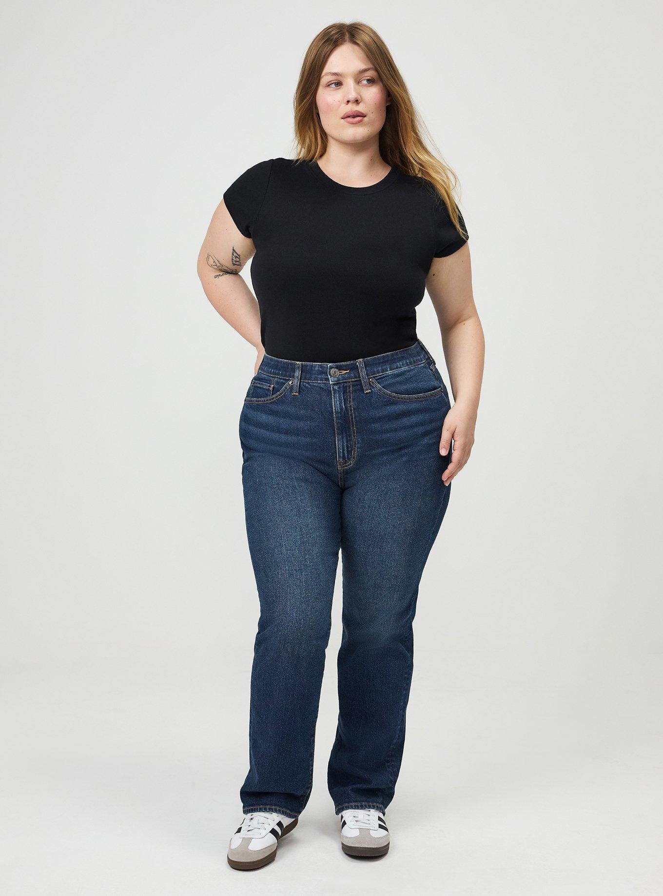 Plus Size High-Rise Straight Jean, MIDNIGHT OIL, alternate