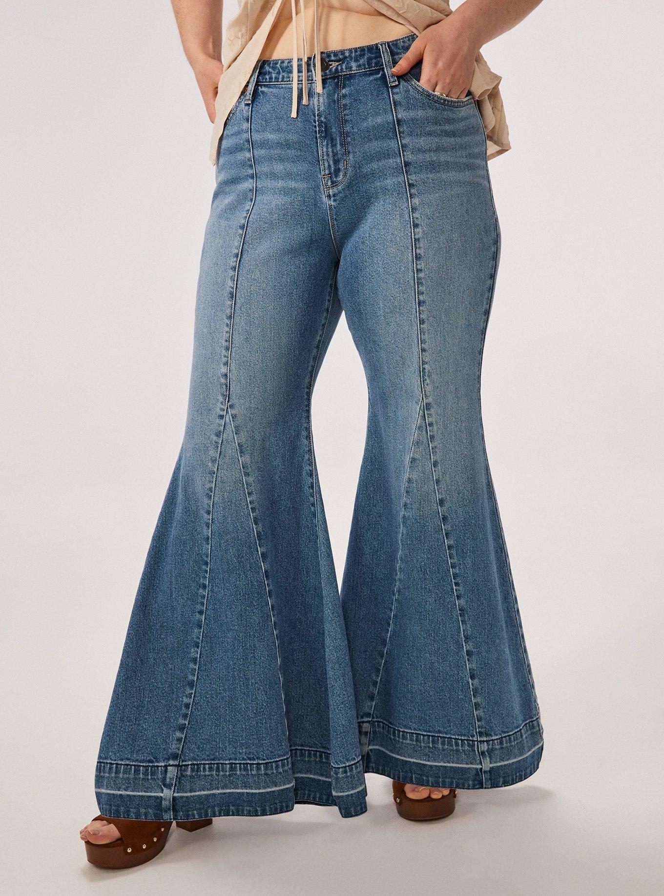Plus Size Festi Sky High Super Flare Seamed Jean, DIRTY MARTINI, alternate