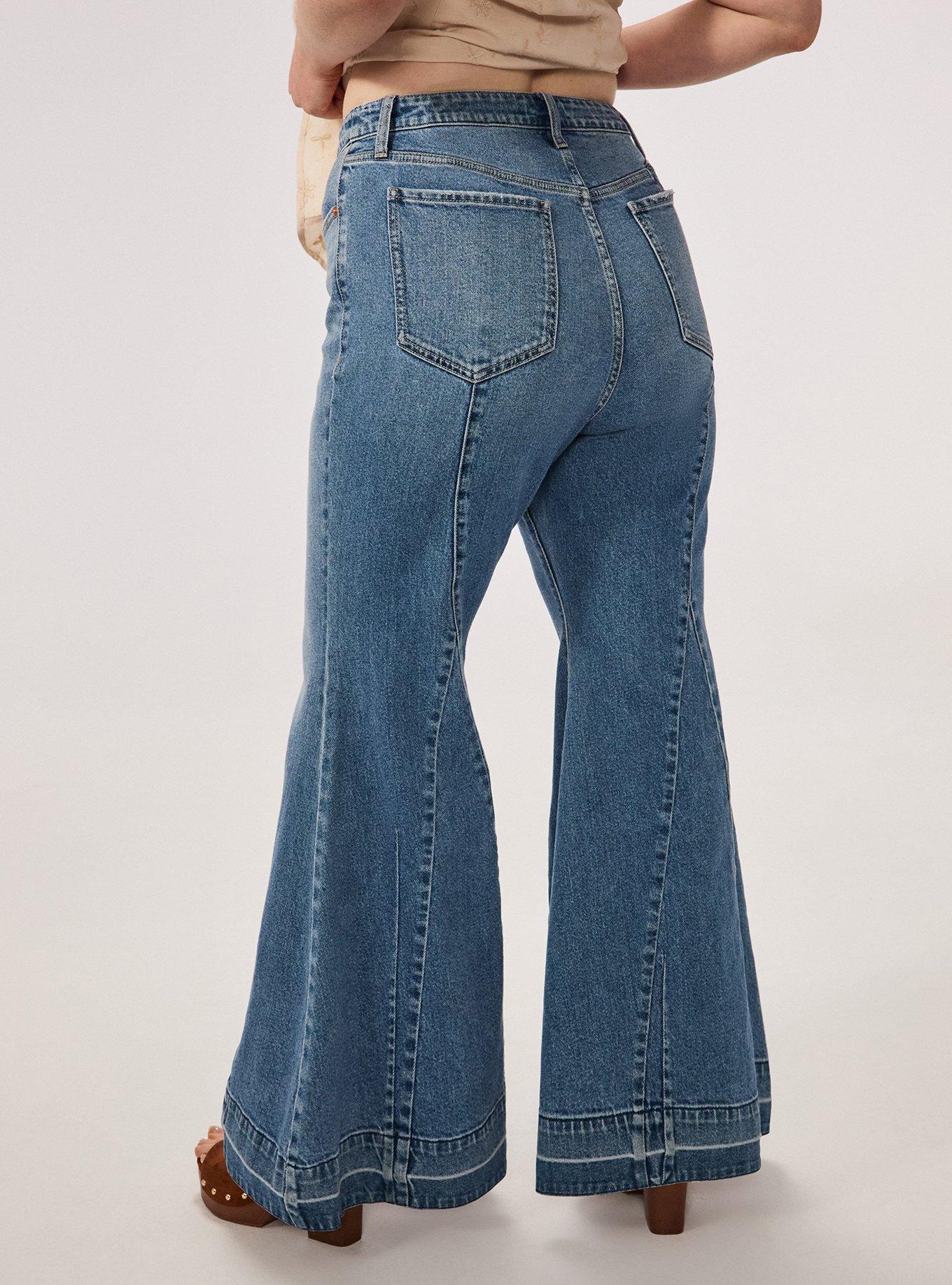 Plus Size Festi Sky High Super Flare Seamed Jean, DIRTY MARTINI, alternate