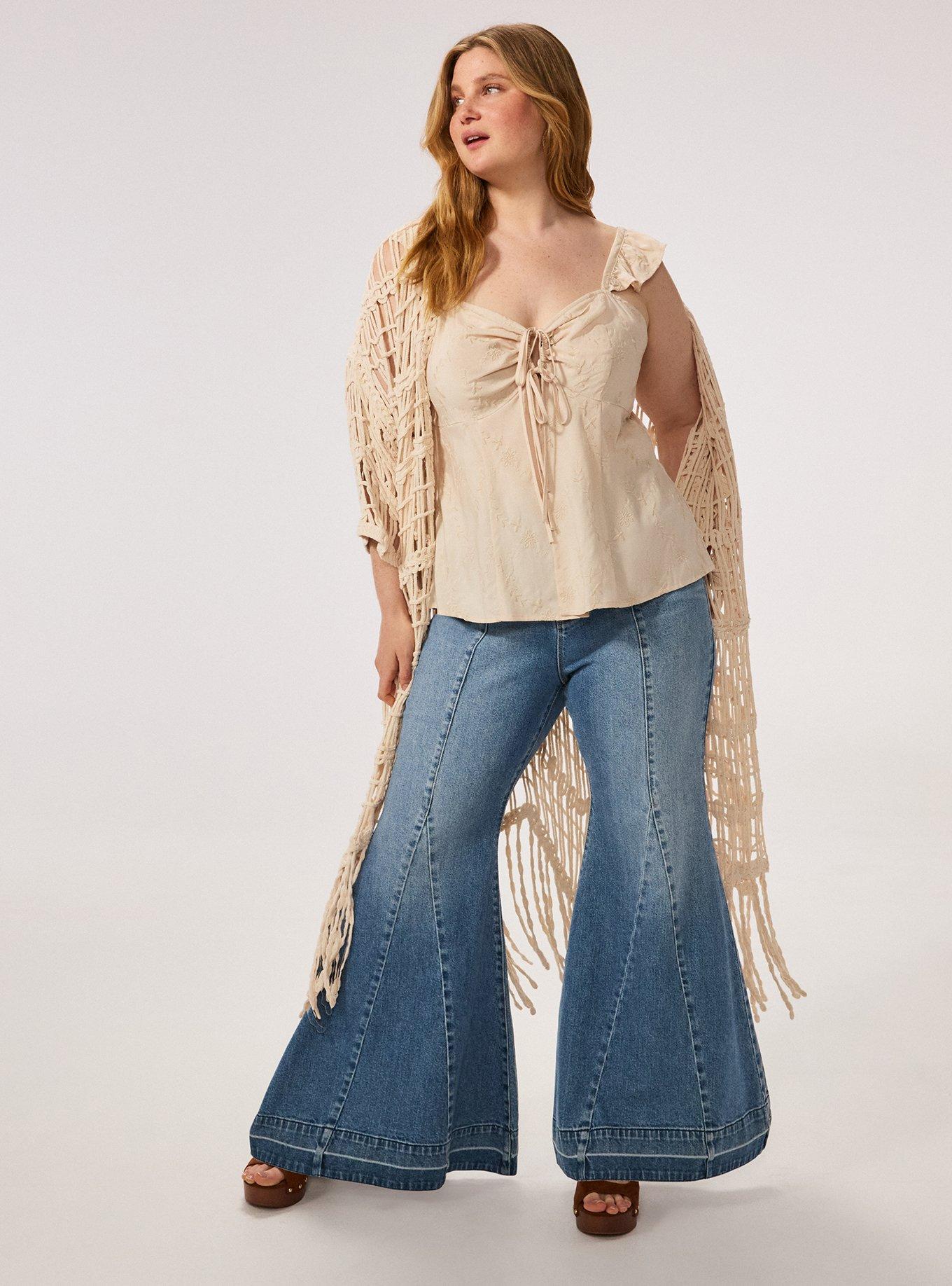 Plus Size Festi Sky High Super Flare Seamed Jean, DIRTY MARTINI, alternate