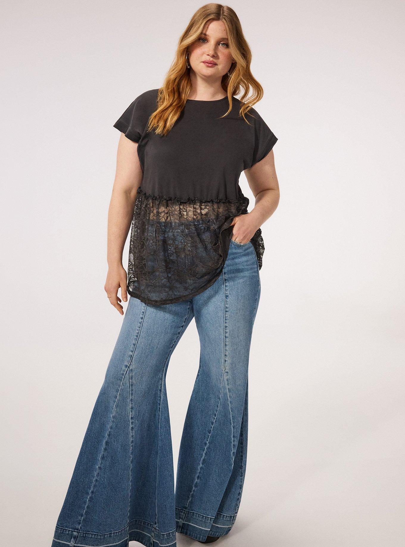 Plus Size Festi Sky High Super Flare Seamed Jean, DIRTY MARTINI, alternate