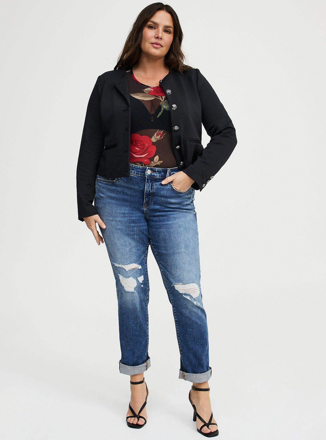 Collarless Lady Jacket, DEEP BLACK, alternate