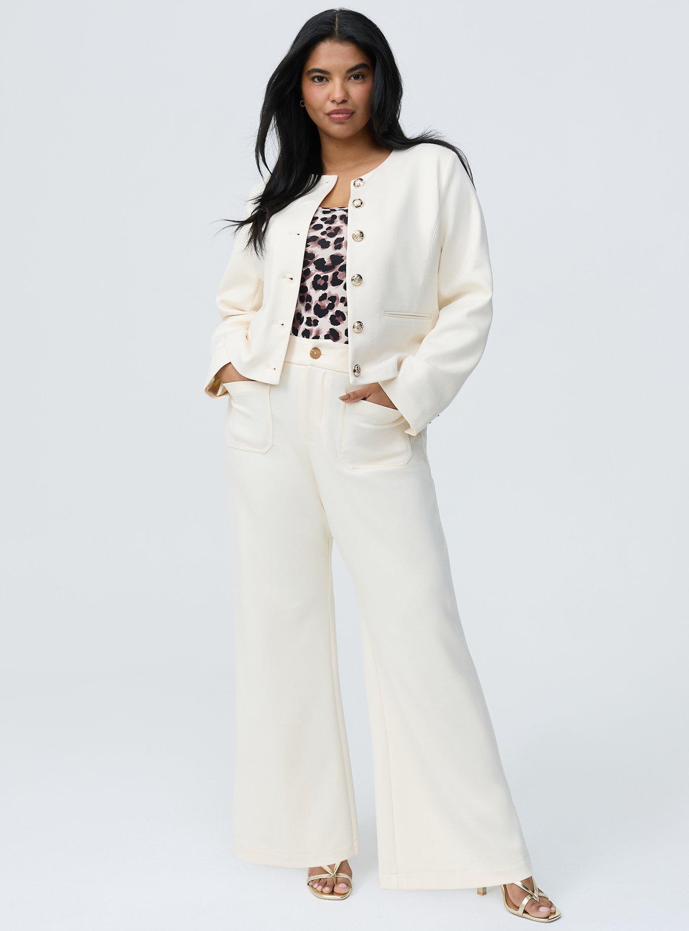 Plus Size Ottoman Military Jacket, WHITE SWAN, hi-res