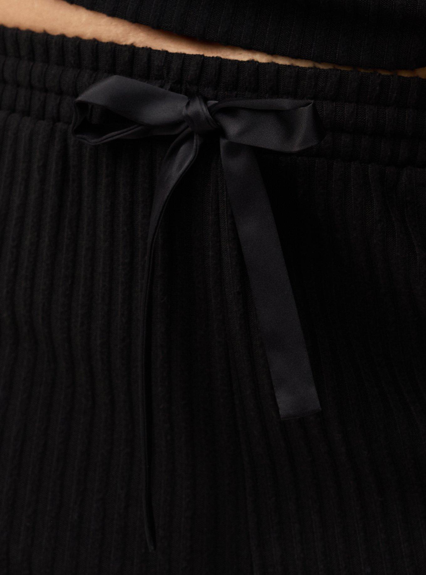 Super Soft Plush Rib Lounge Short, DEEP BLACK, alternate