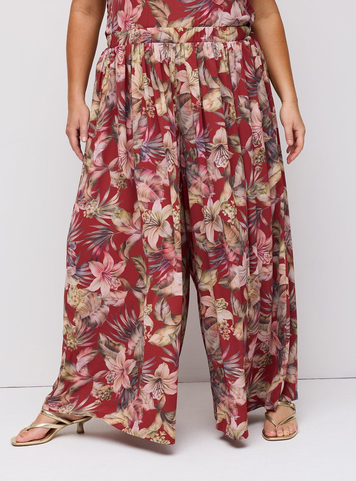 Studio Wide Leg Pant, CANAL TROPICAL BURGUNDY, alternate