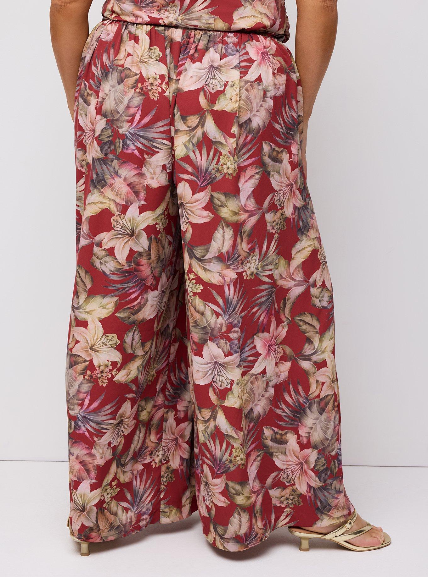 Studio Wide Leg Pant, CANAL TROPICAL BURGUNDY, alternate