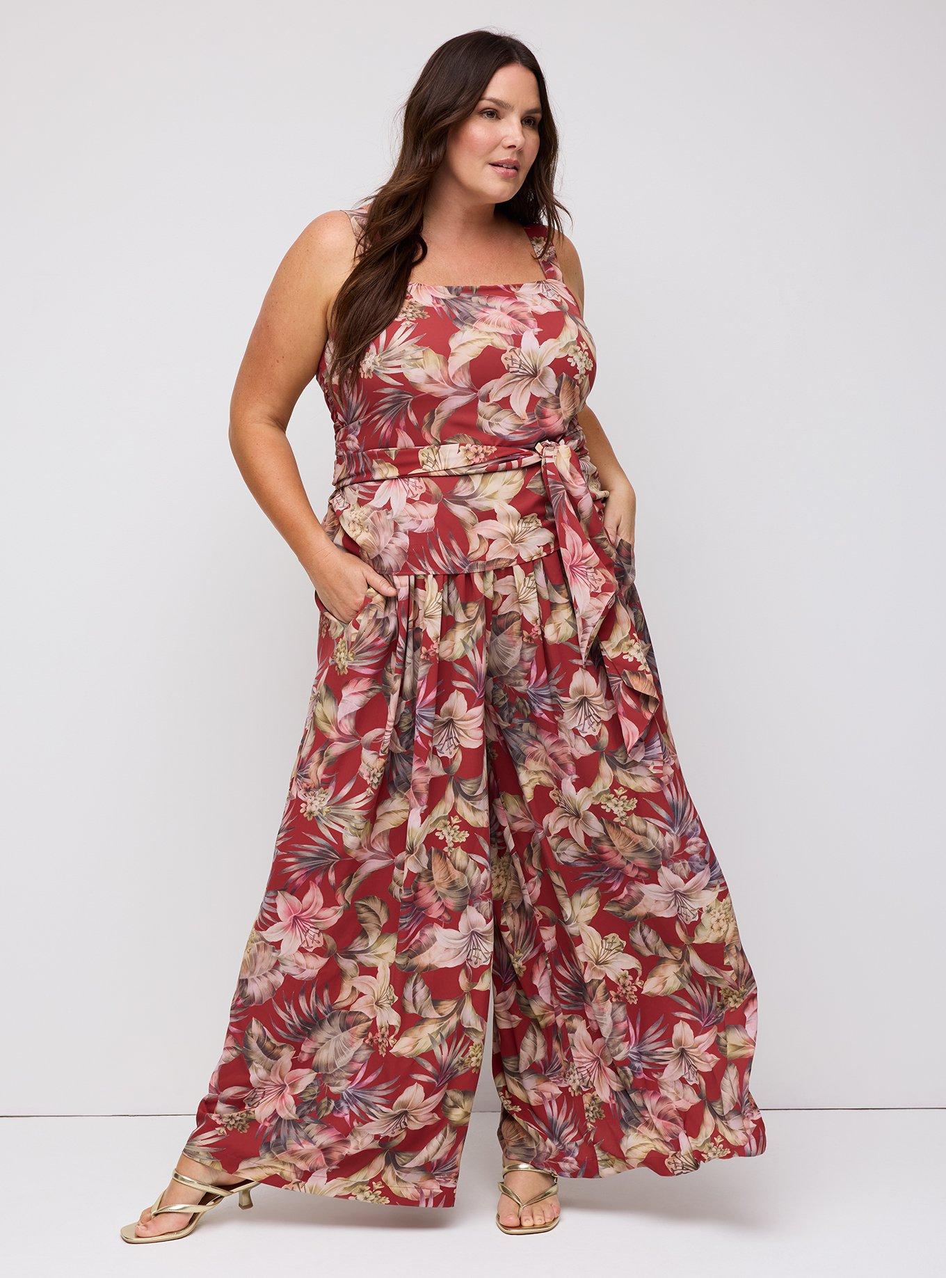 Studio Wide Leg Pant, CANAL TROPICAL BURGUNDY, alternate