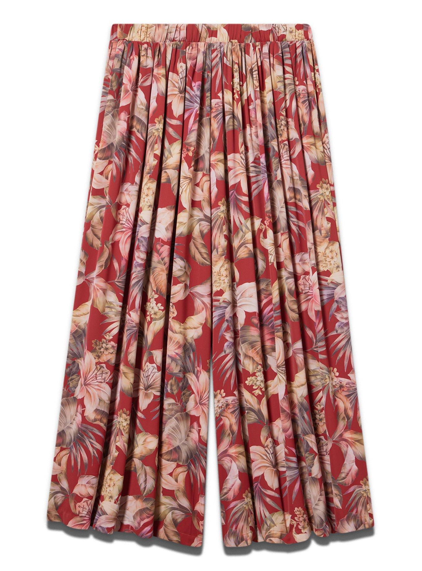 Studio Wide Leg Pant, CANAL TROPICAL BURGUNDY, hi-res