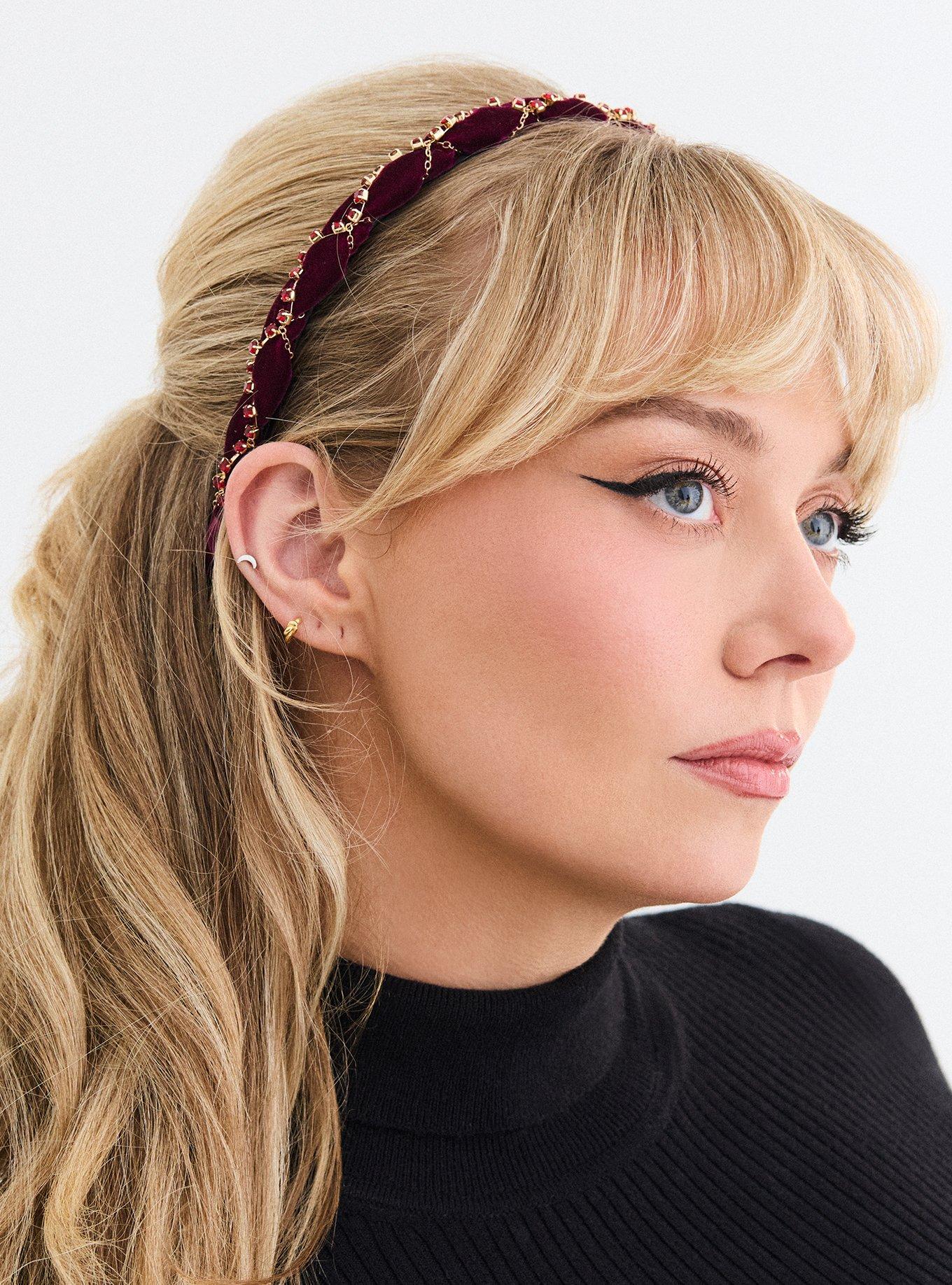 Velvet Bejeweled Headband Set