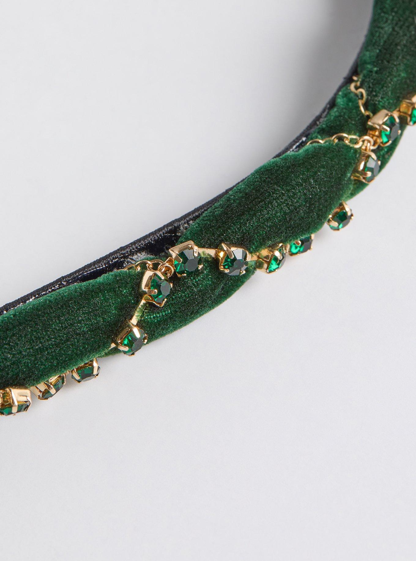 Velvet Bejeweled Headband Set