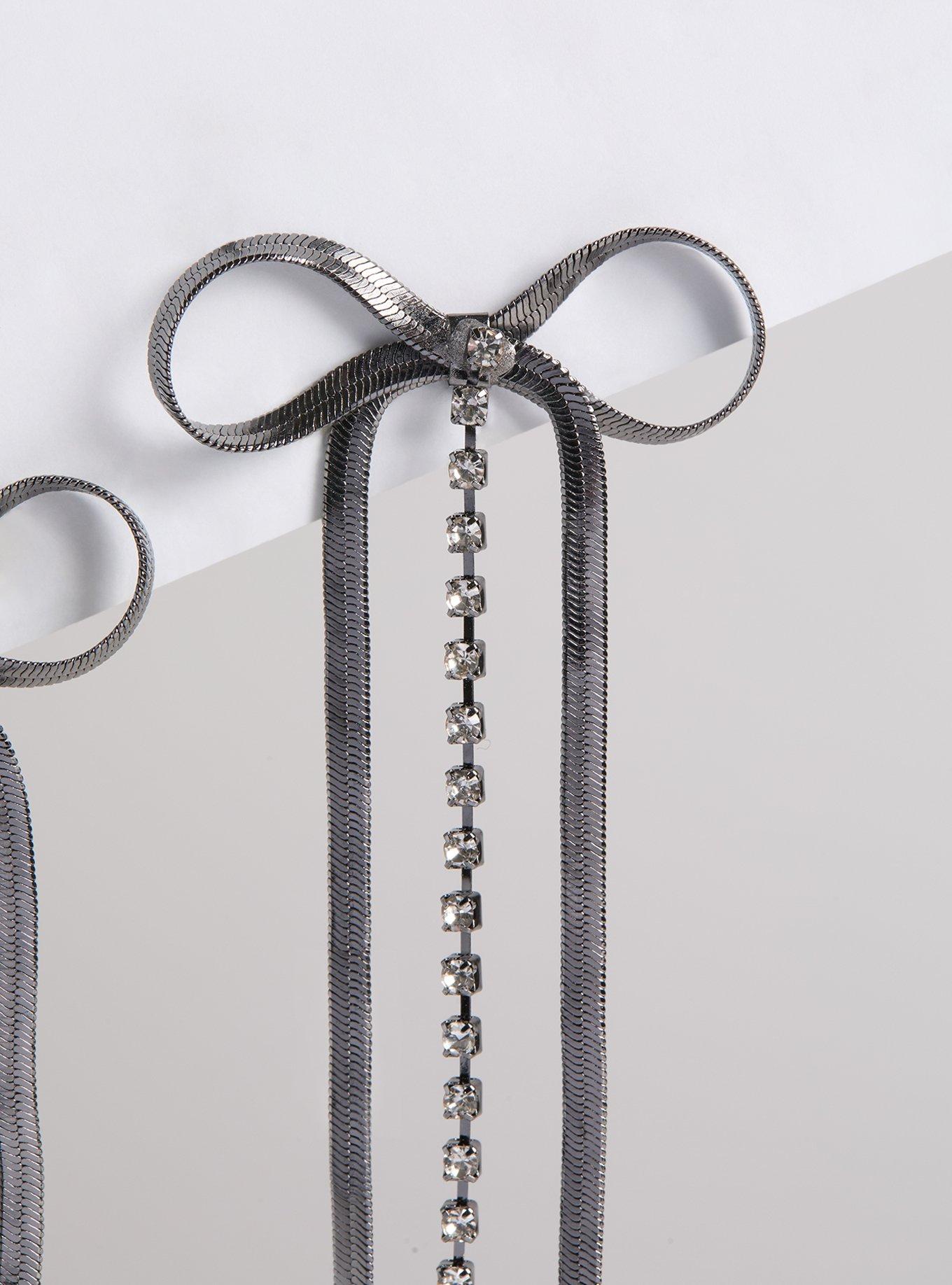 Snake Chain Bow Earrings