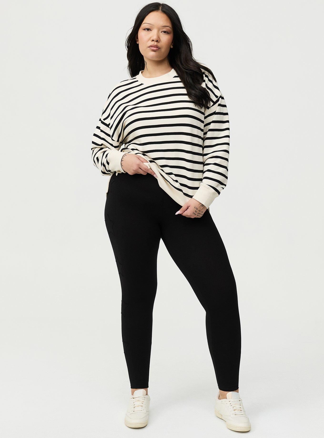 Full-Length Side Star Legging, DEEP BLACK, hi-res