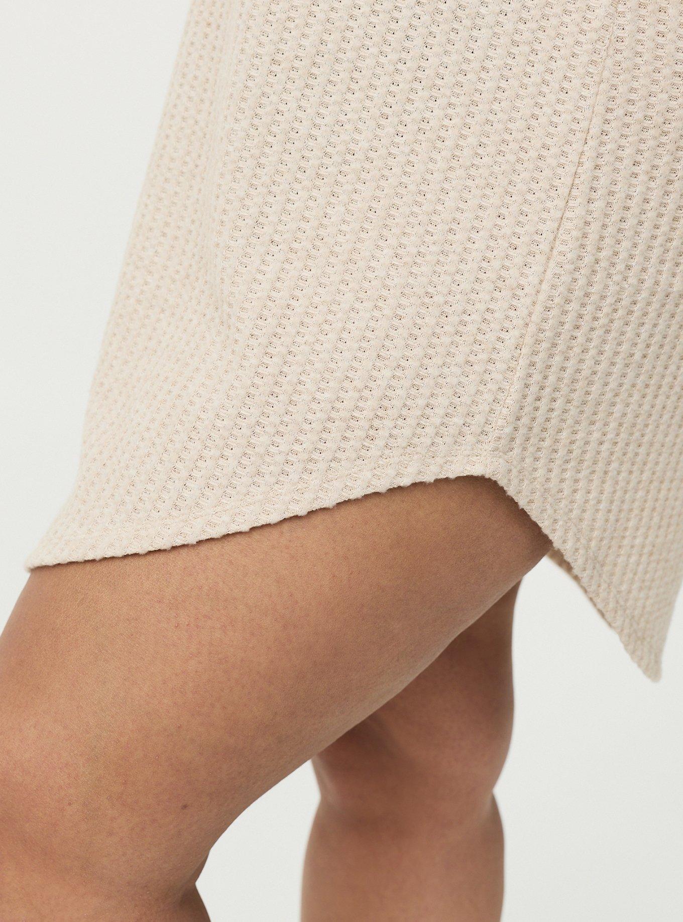 Super Soft Plush Waffle Henley Lounge Dress