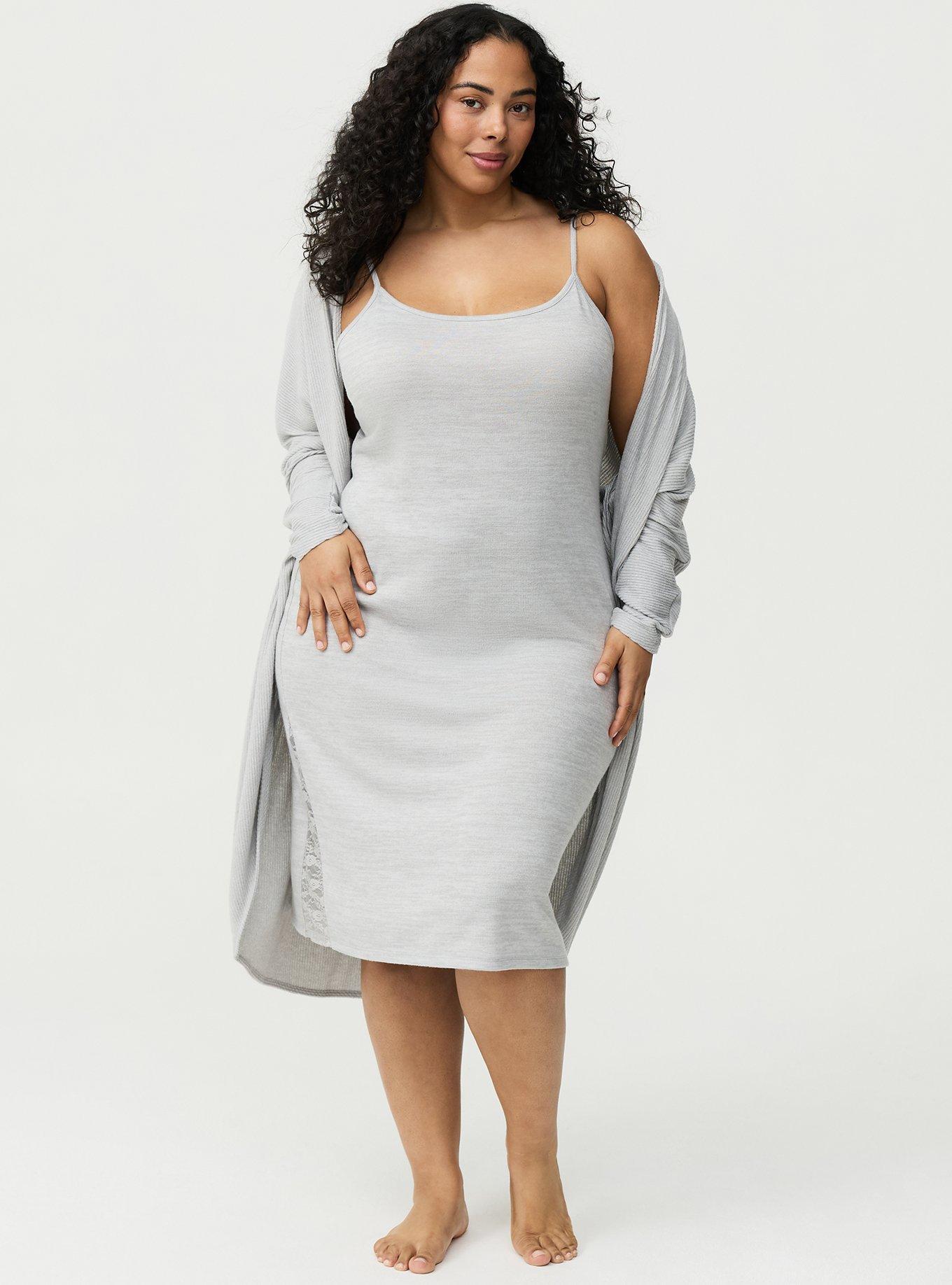 Super Soft Plush Lounge Dress, LIGHTEST HEATHER GREY, alternate