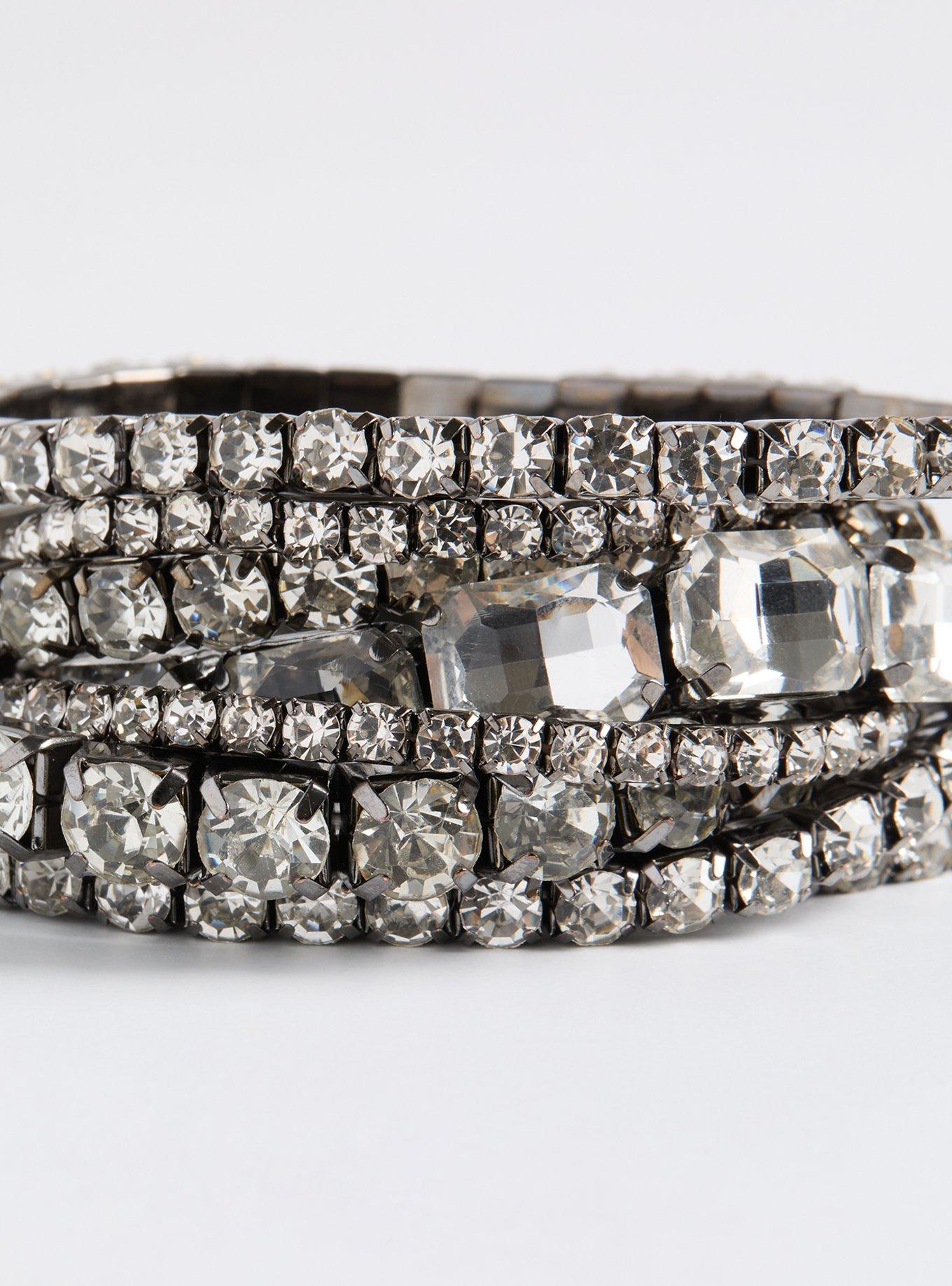 Rhinestone Statement Stretch Bracelet