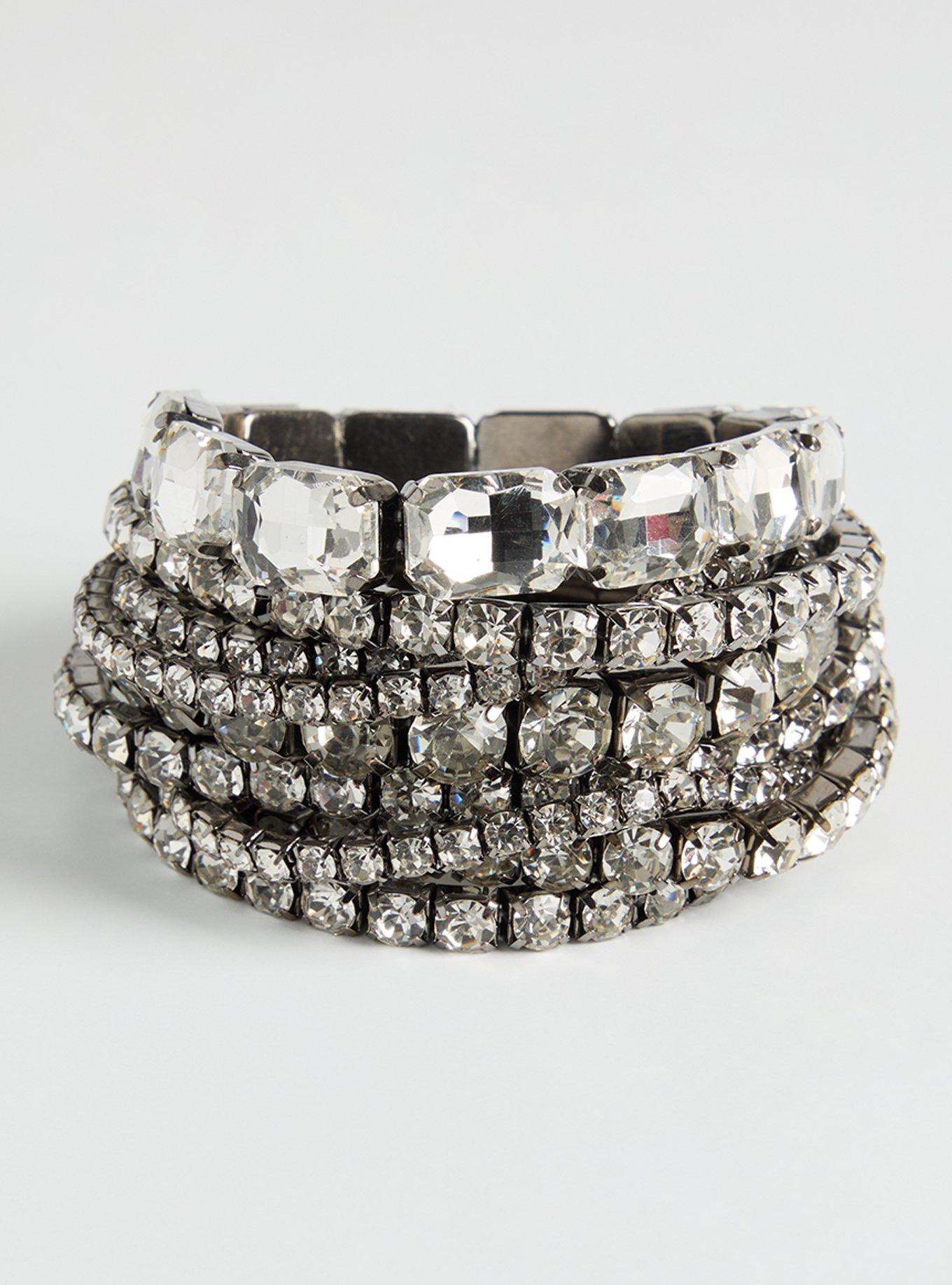 Rhinestone Statement Stretch Bracelet
