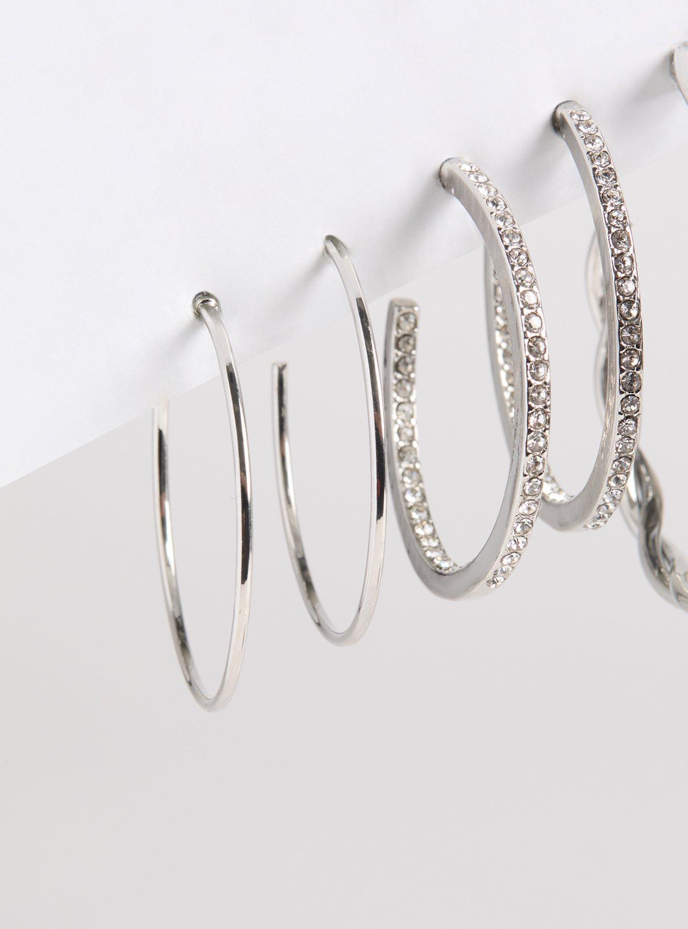 Pave Hoop Earring Set