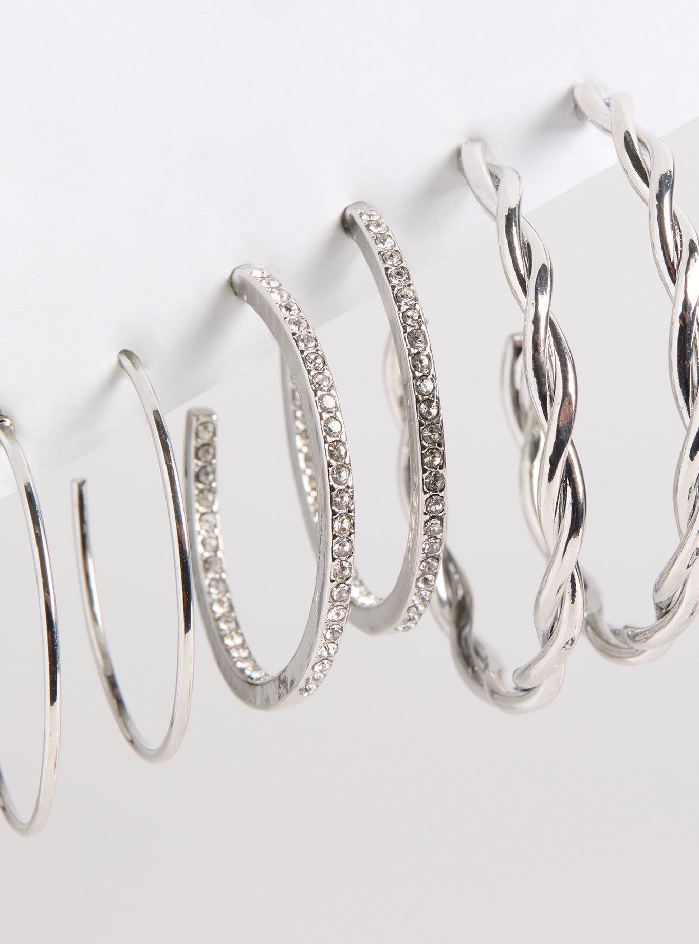 Pave Hoop Earring Set