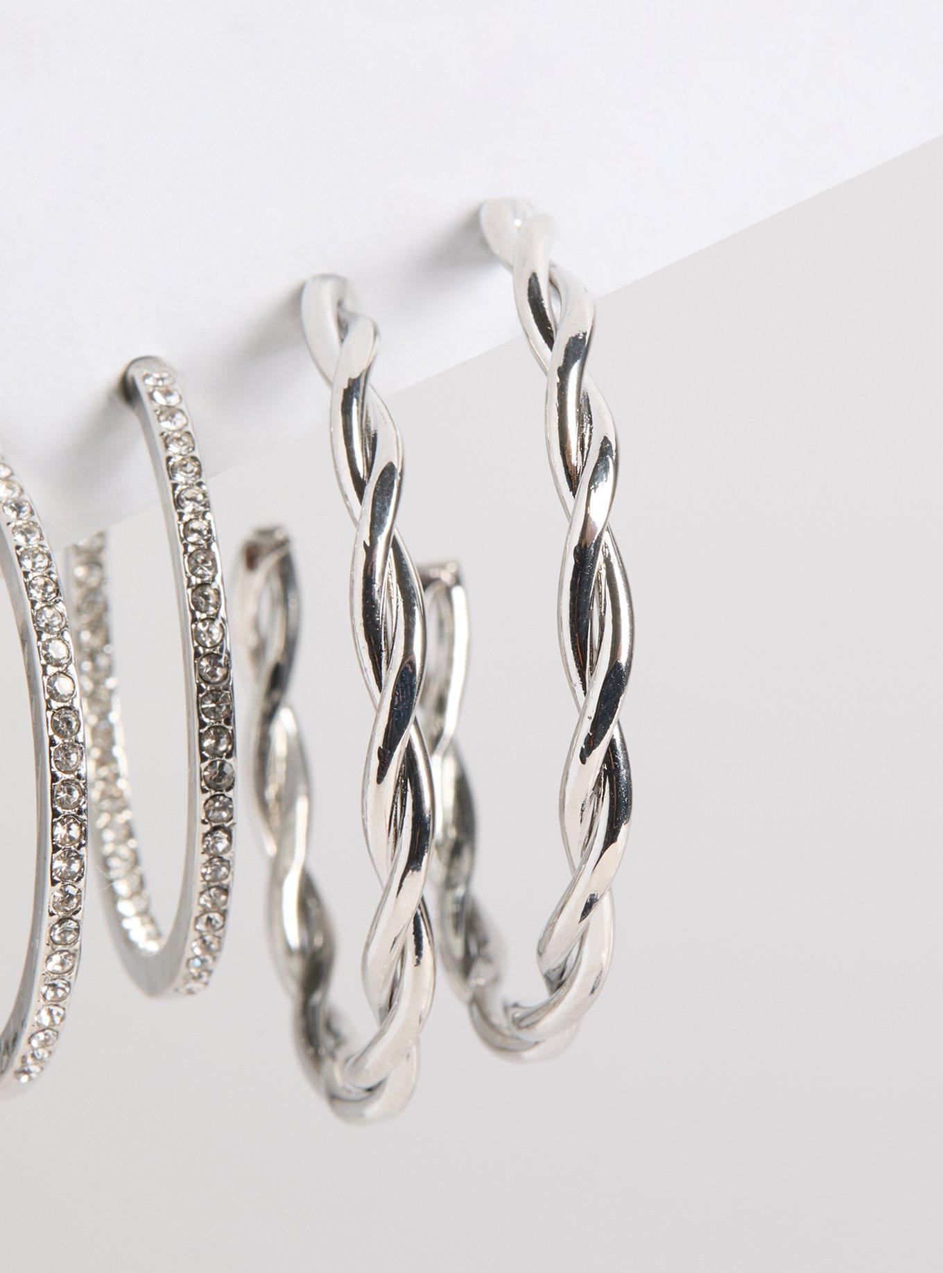 Pave Hoop Earring Set
