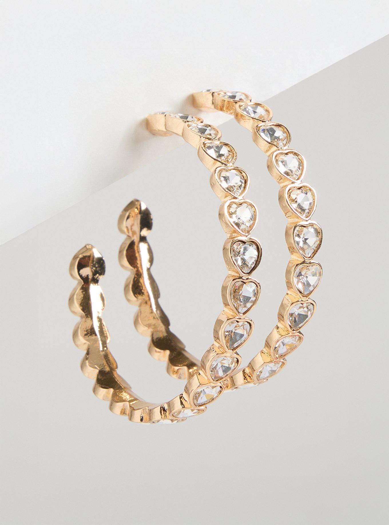 Rhinestone Statement Hoop Earrings