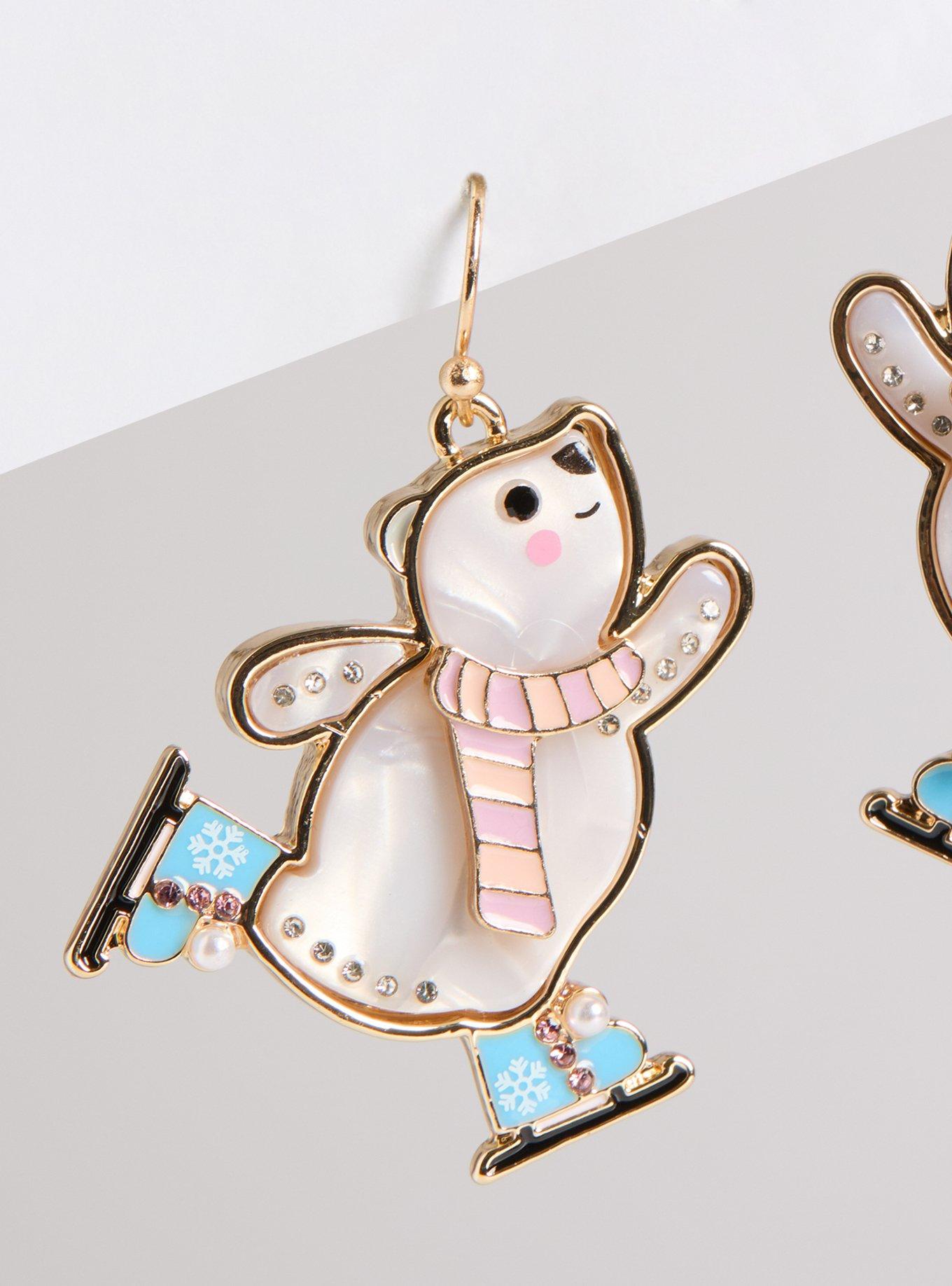 Polar Bear Ice Skate Earrings