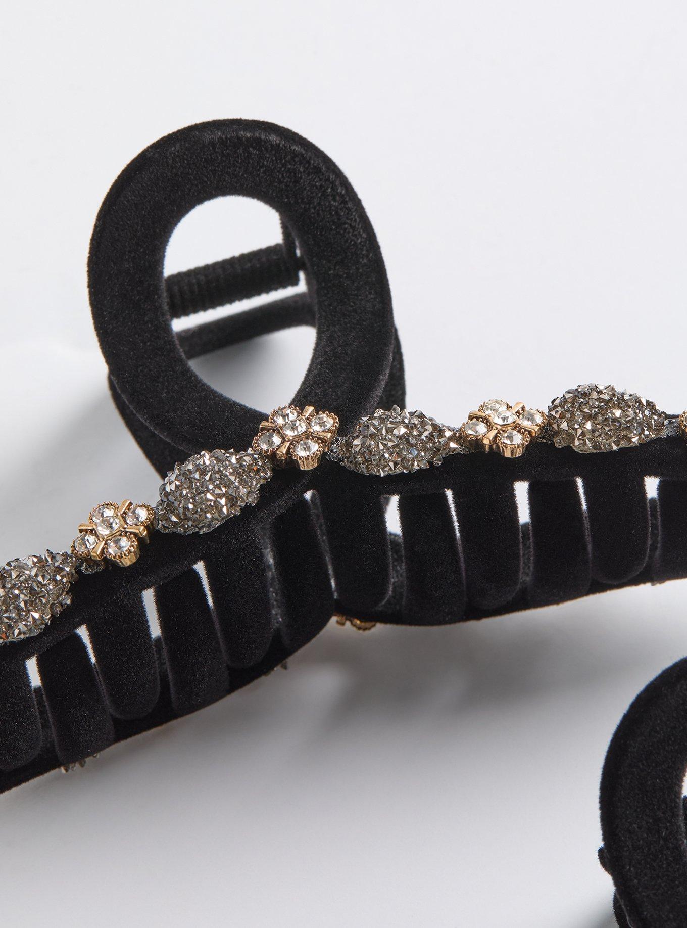 Velvet Bejeweled Clip Set