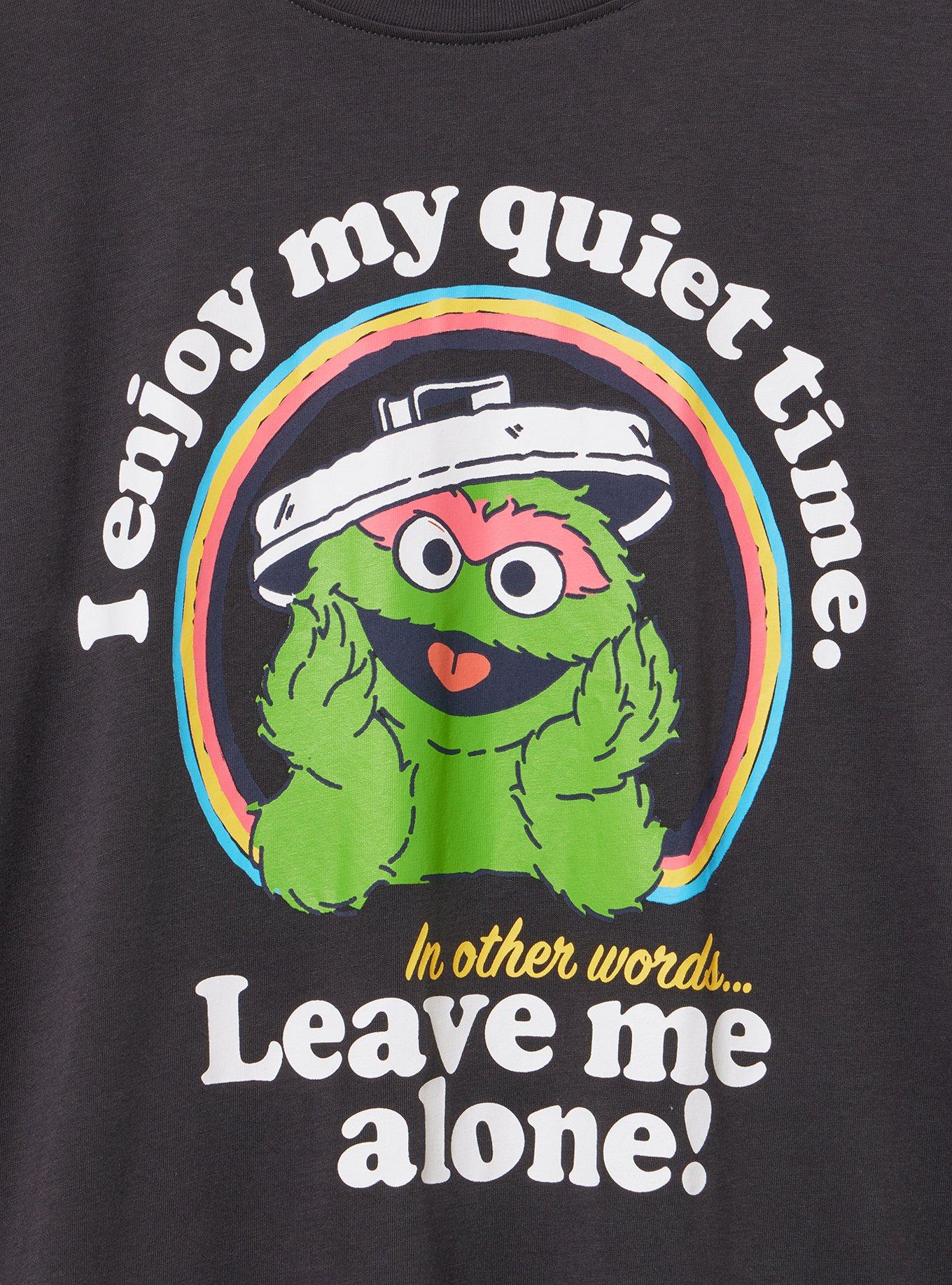 Sesame Street Oversized Cotton Tunic Tee, LEAVE ME ALONE OBSIDIAN, alternate