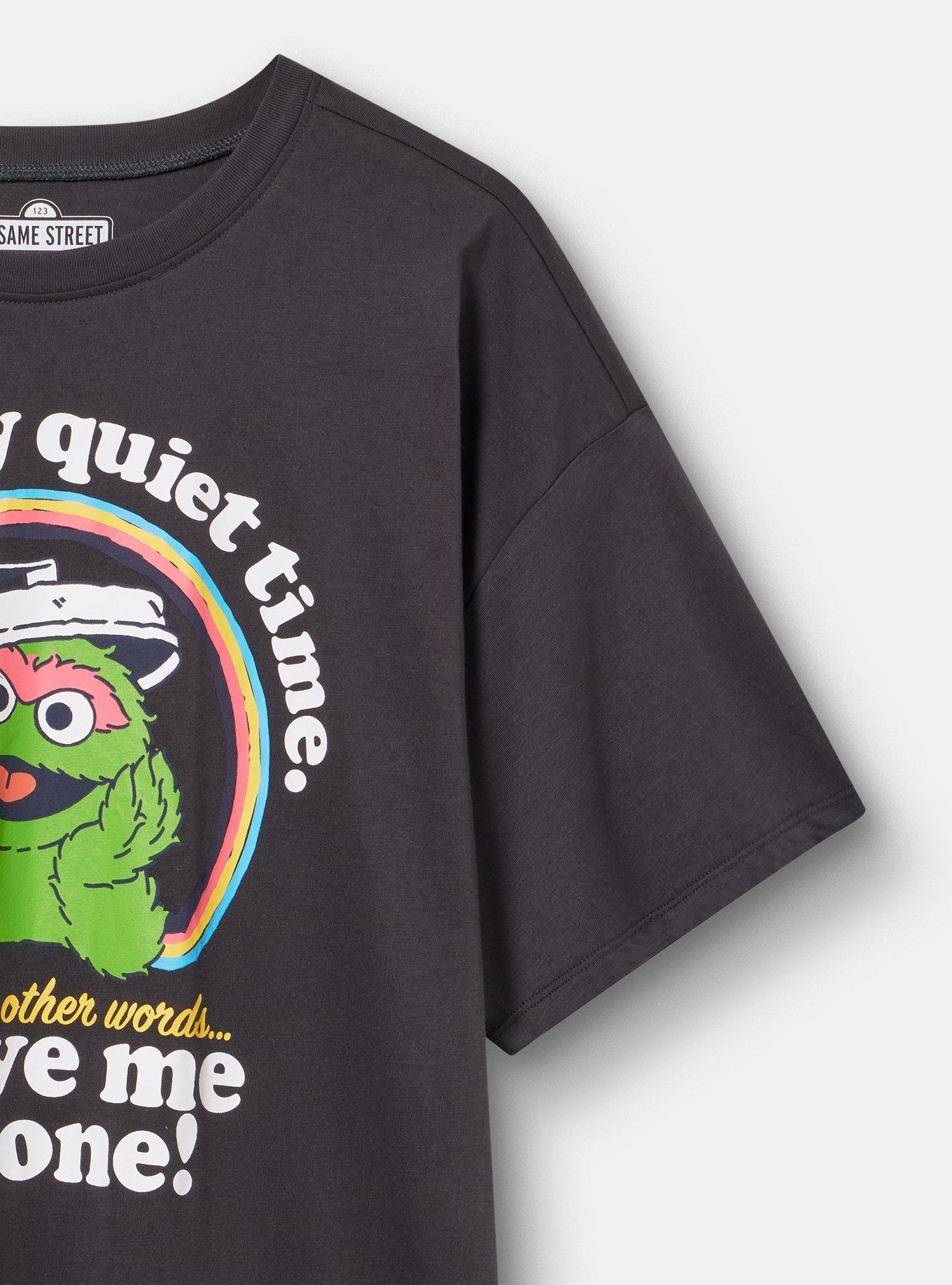 Sesame Street Oversized Cotton Tunic Tee, LEAVE ME ALONE OBSIDIAN, alternate