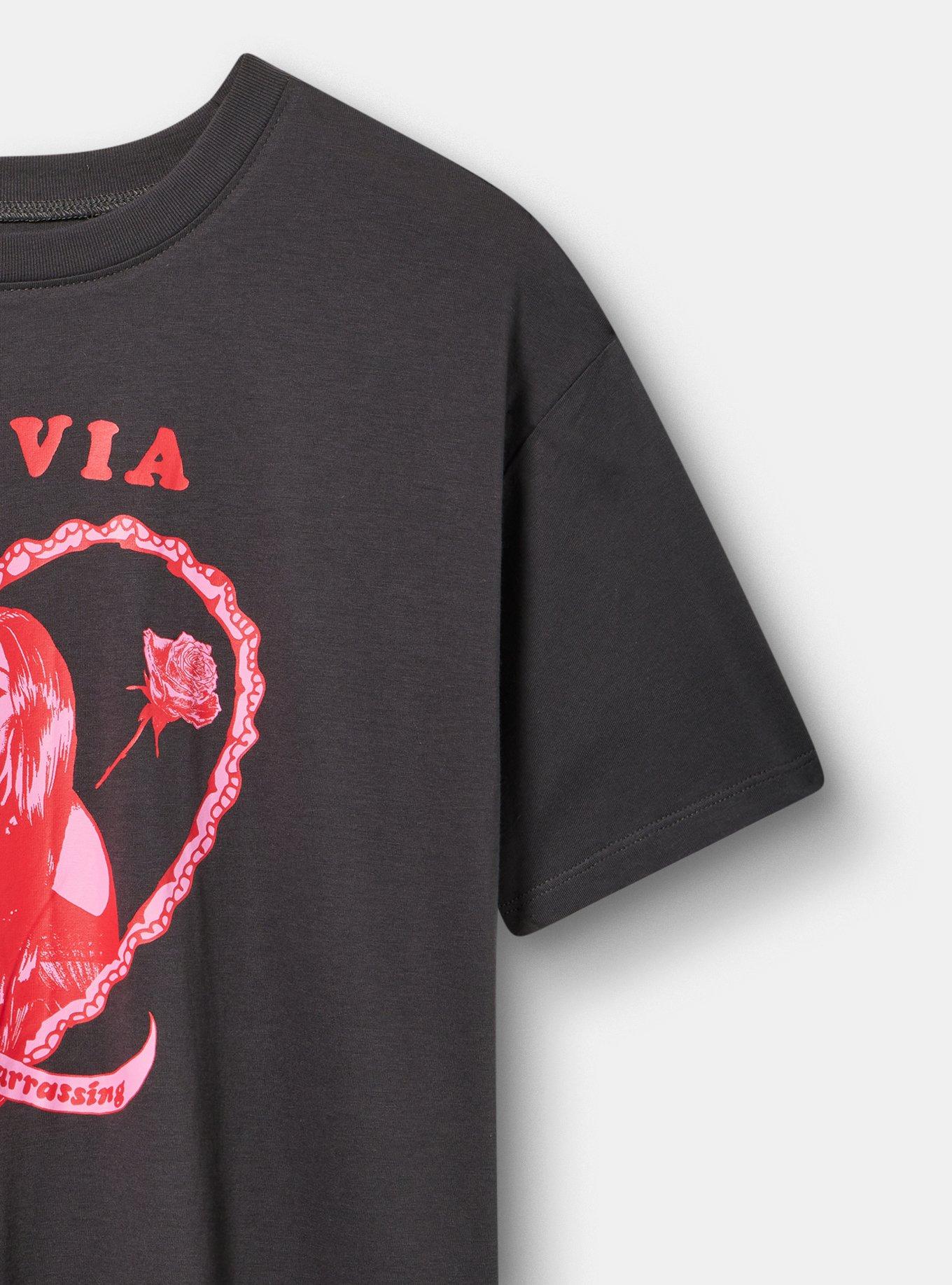 Olivia Rodrigo Relaxed Cotton Jersey Tee, LOVE IS EMBARRASING OBSIDIAN, alternate