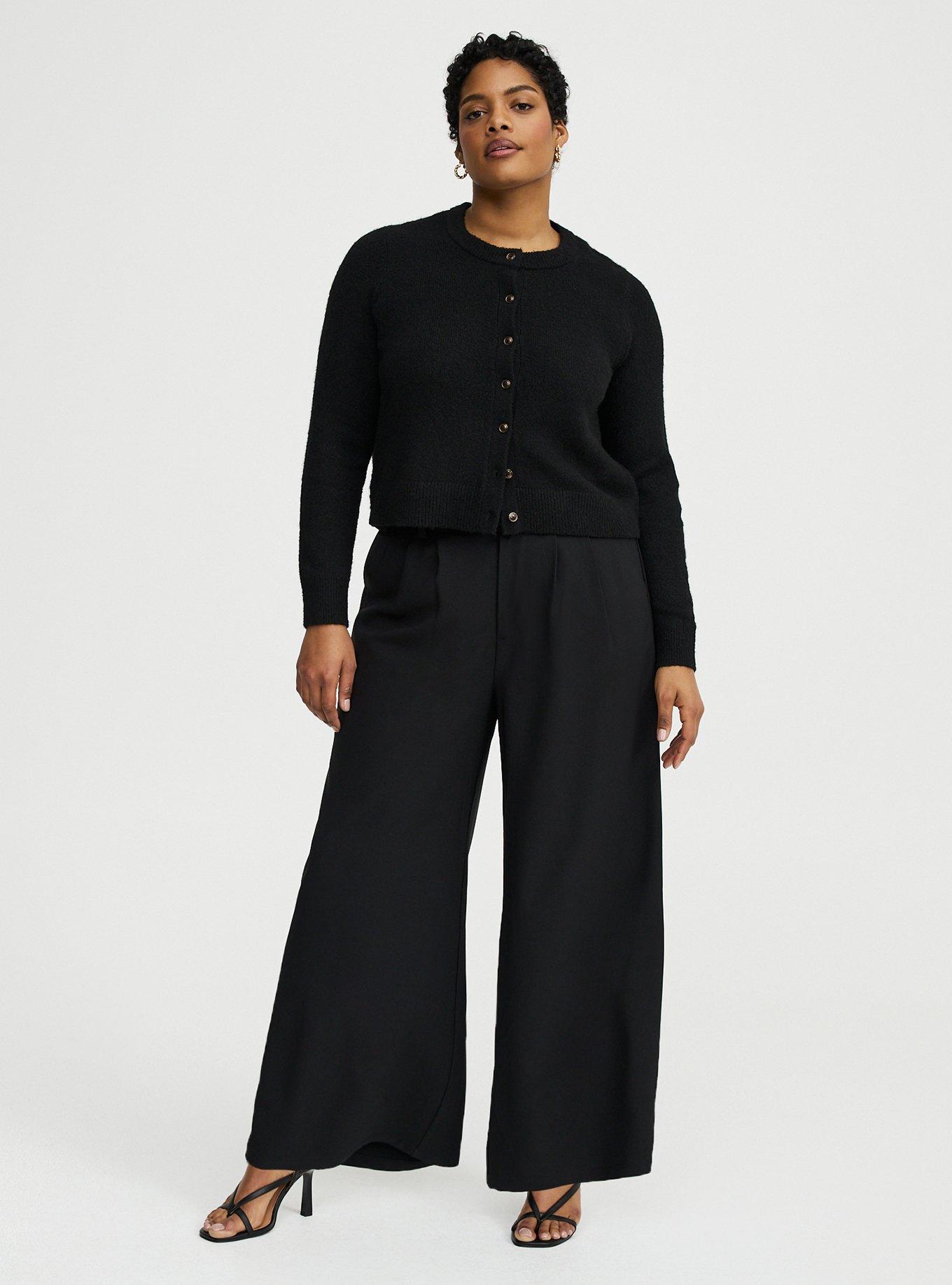 Studio Slouchy Wide Leg Trouser, DEEP BLACK, hi-res