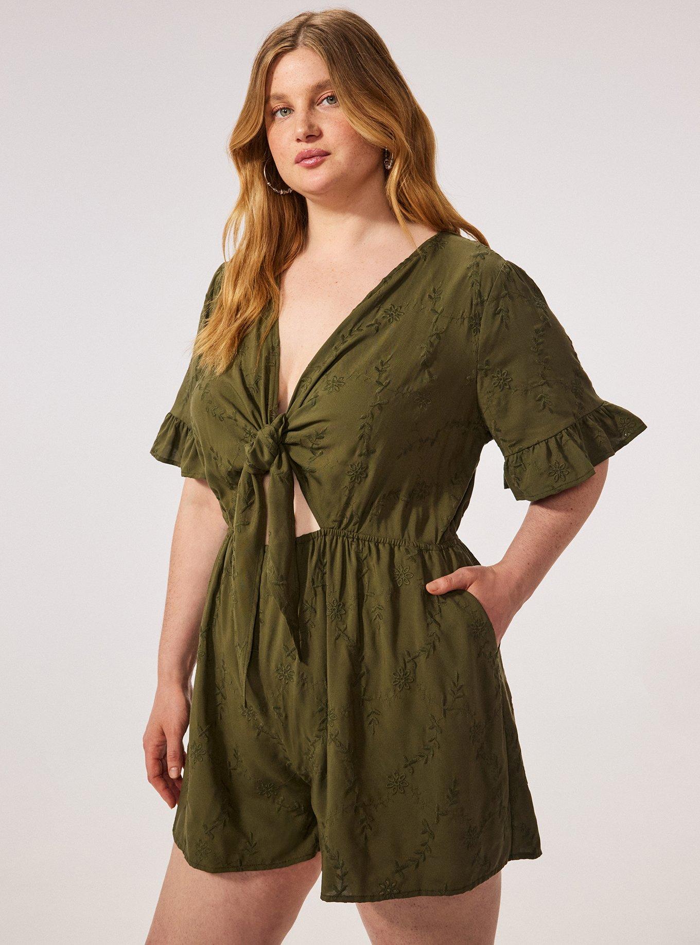 Festi Flutter Sleeve Romper, IVY GREEN, alternate