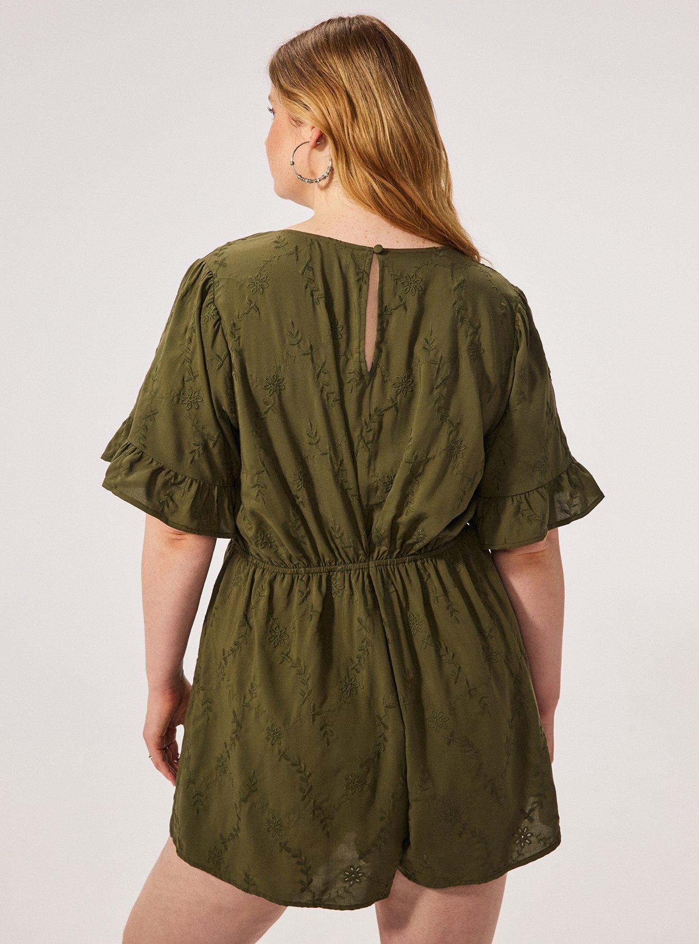 Festi Flutter Sleeve Romper, IVY GREEN, alternate