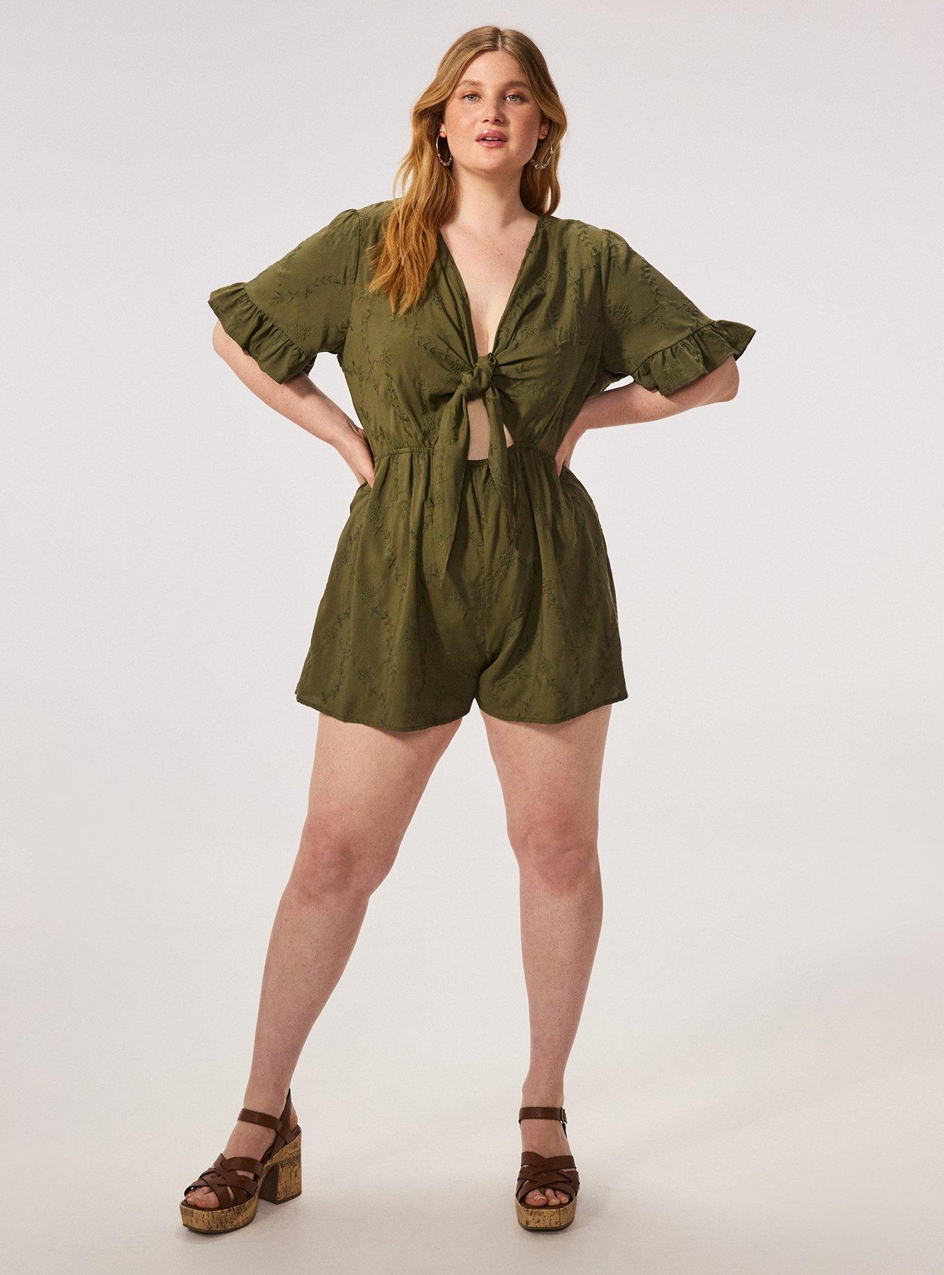 Festi Flutter Sleeve Romper, IVY GREEN, hi-res