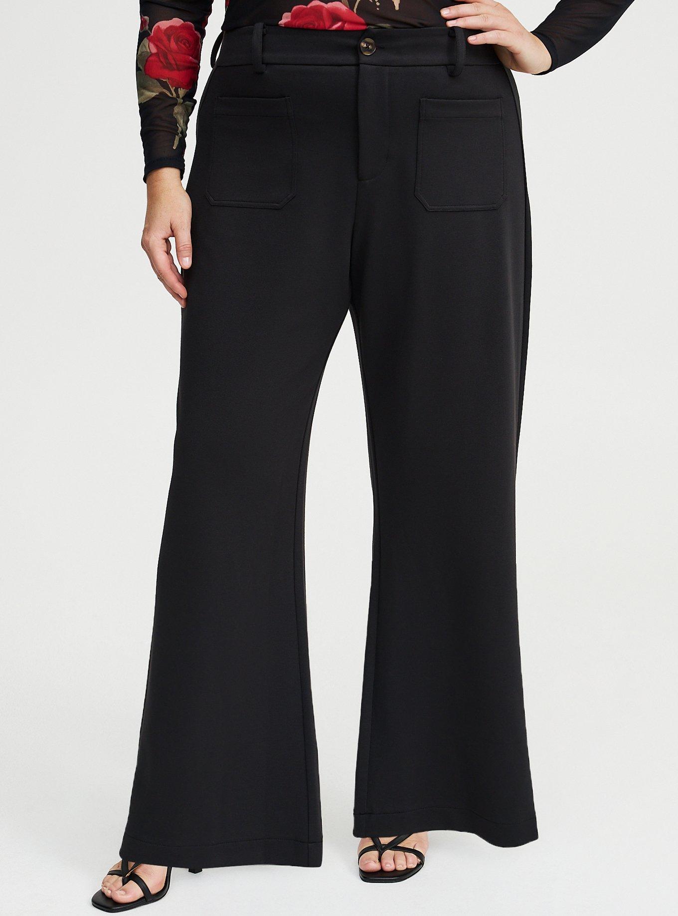 Wide Leg Ottoman Pant, DEEP BLACK, alternate
