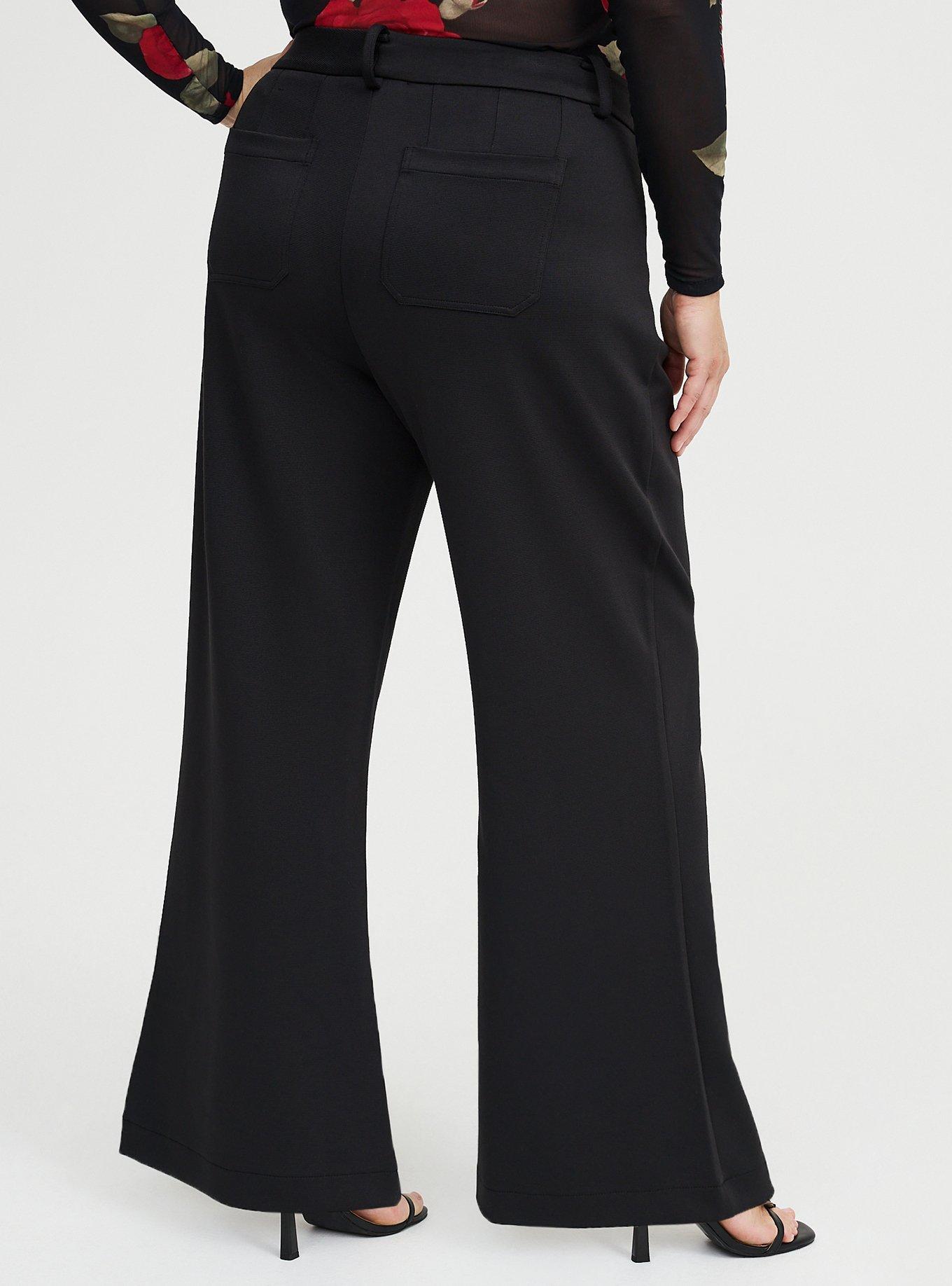 Wide Leg Ottoman Pant, DEEP BLACK, alternate