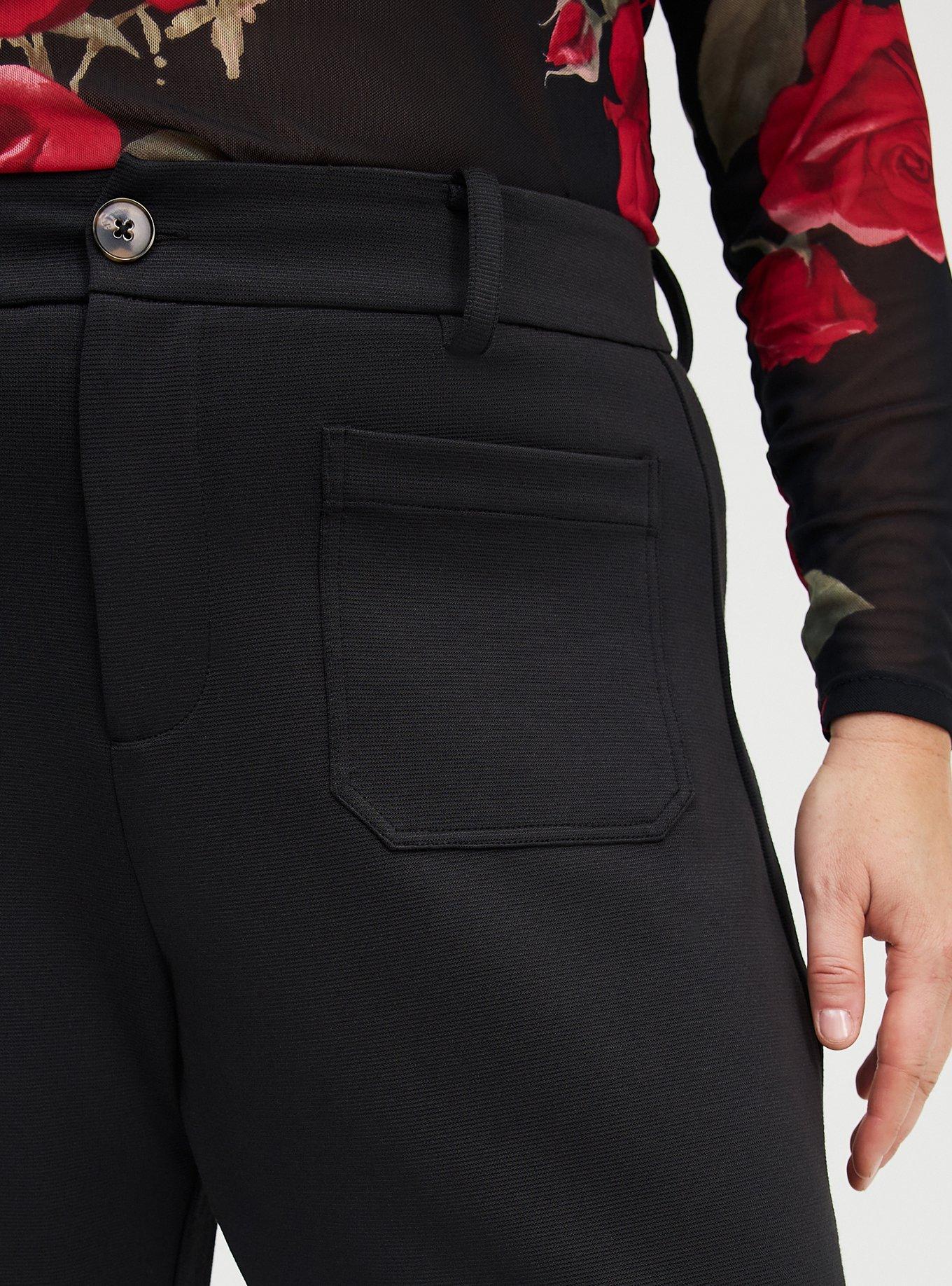 Wide Leg Ottoman Pant, DEEP BLACK, alternate