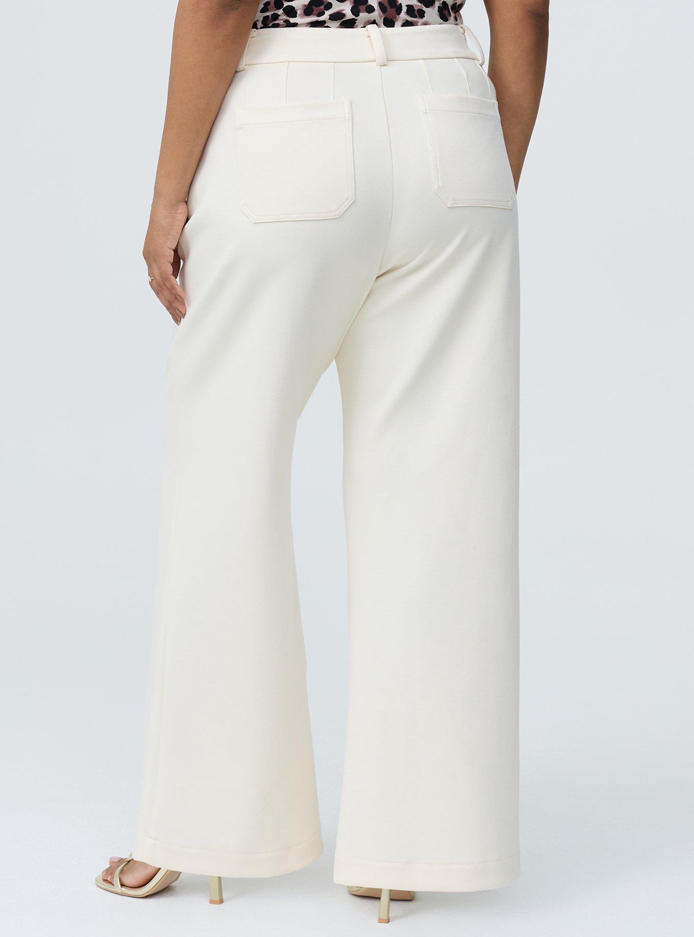 Wide Leg Ottoman Pant, WHITE SWAN, alternate