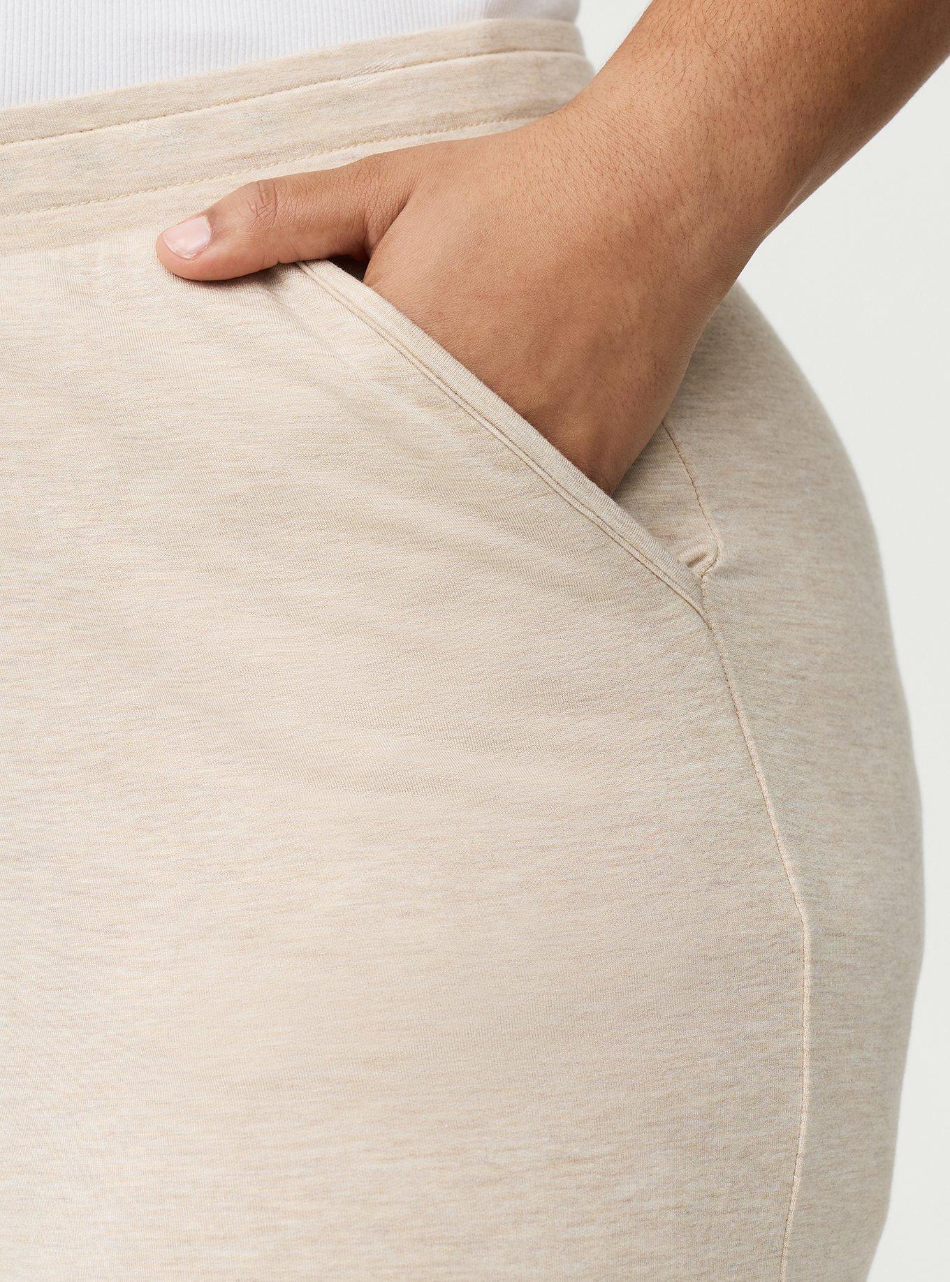 Lightweight French Terry Ultra Wide-Leg Lounge Pant, WARMER OATMEAL, alternate