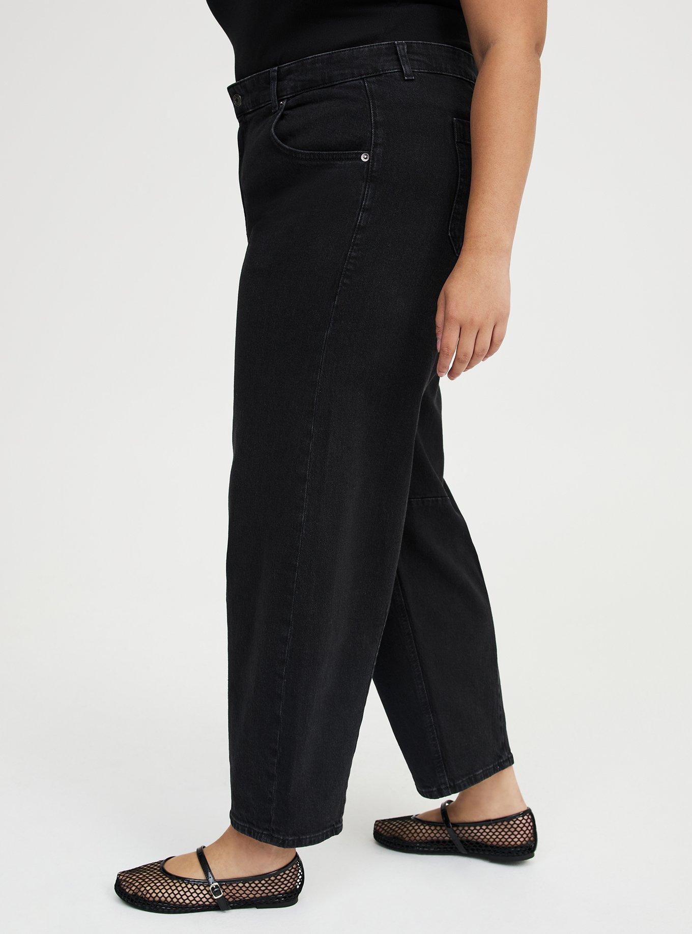 High-Rise Drapey Barrel Jean