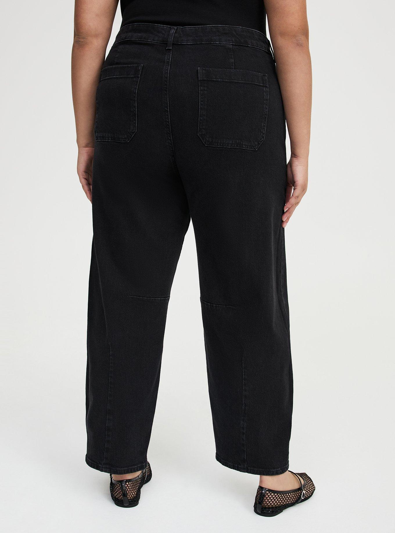 High-Rise Drapey Barrel Jean