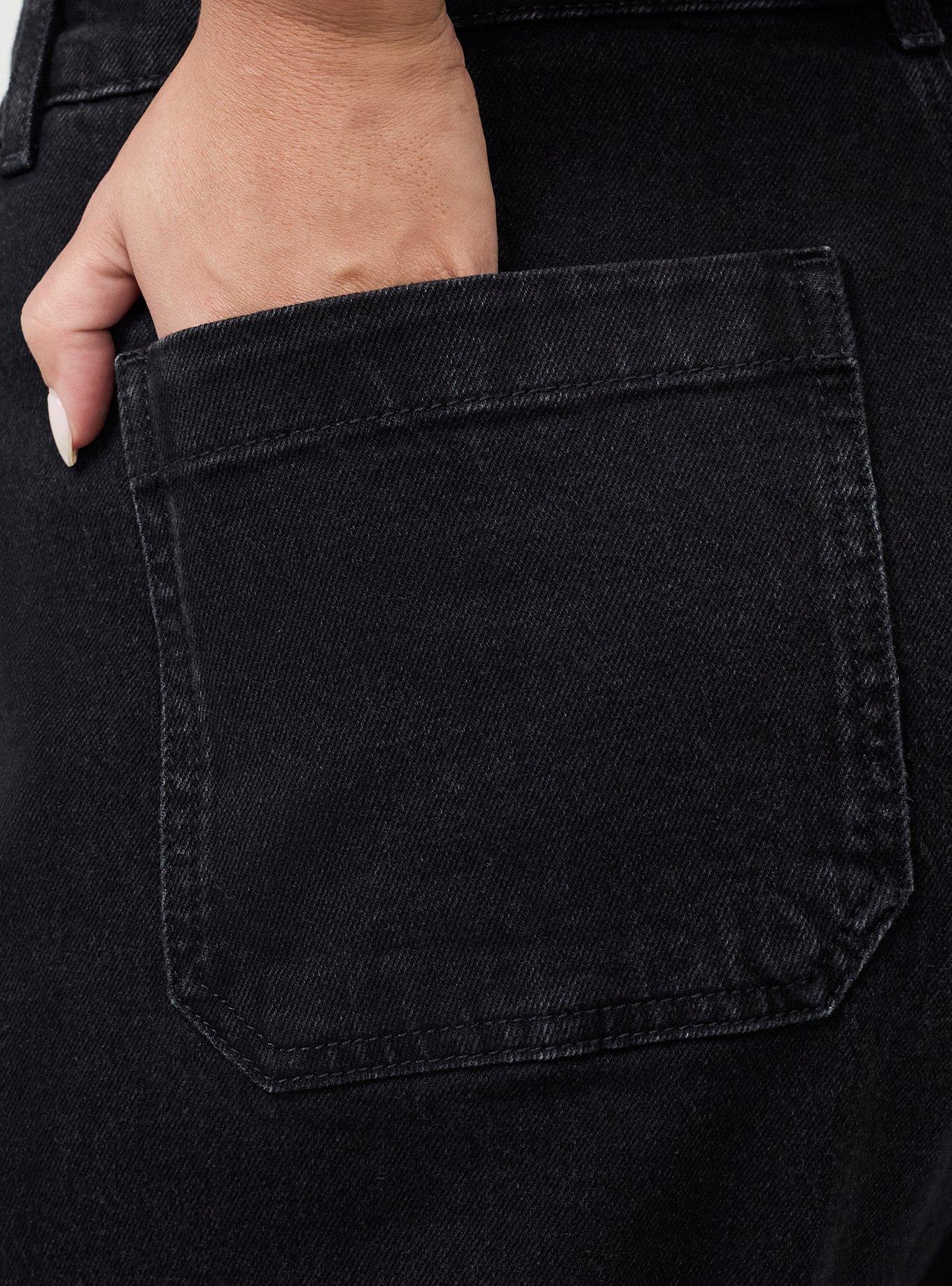 High-Rise Drapey Barrel Jean, VINTAGE WASHED BLACK, alternate