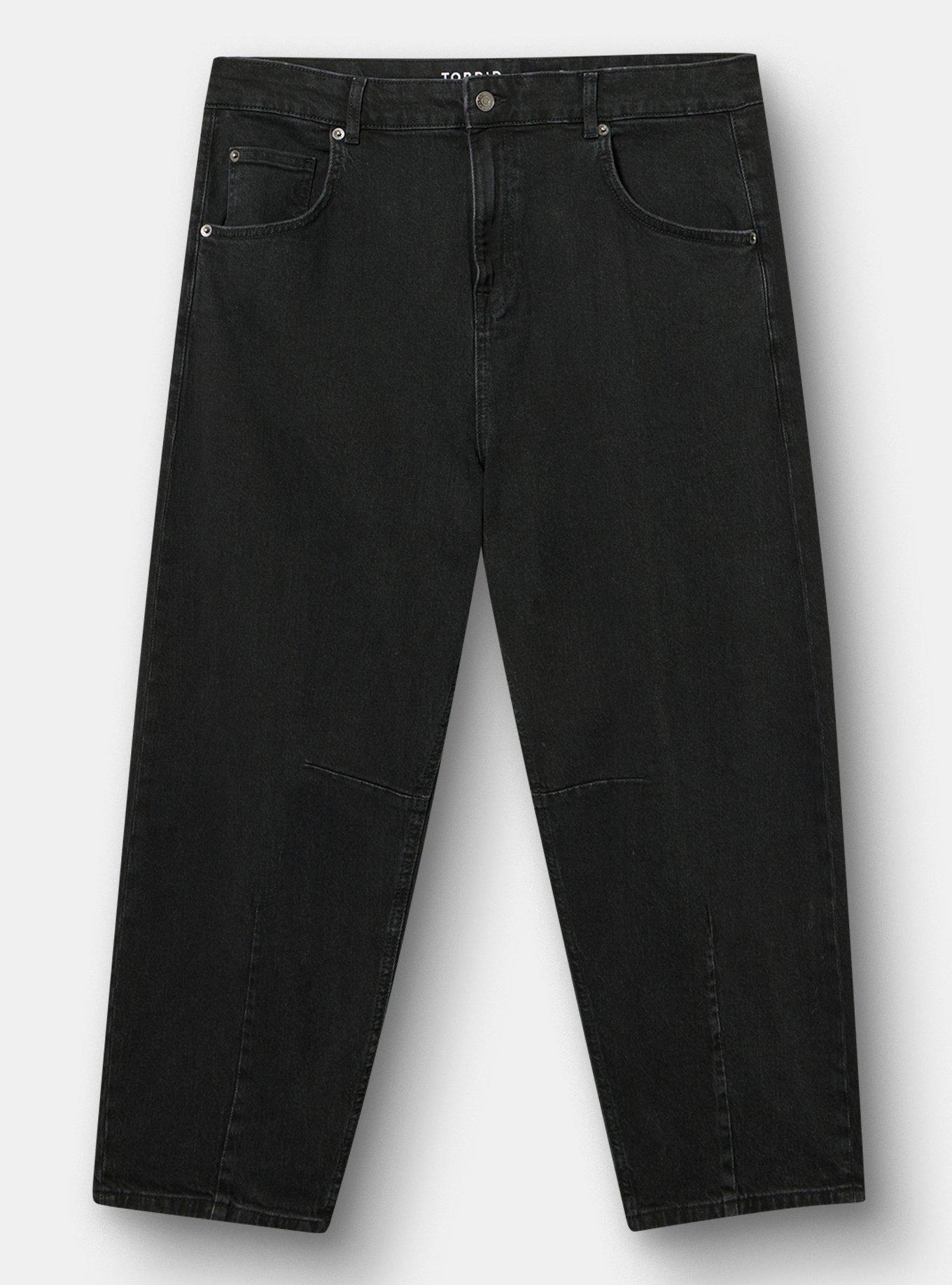 High-Rise Drapey Barrel Jean, VINTAGE WASHED BLACK, hi-res