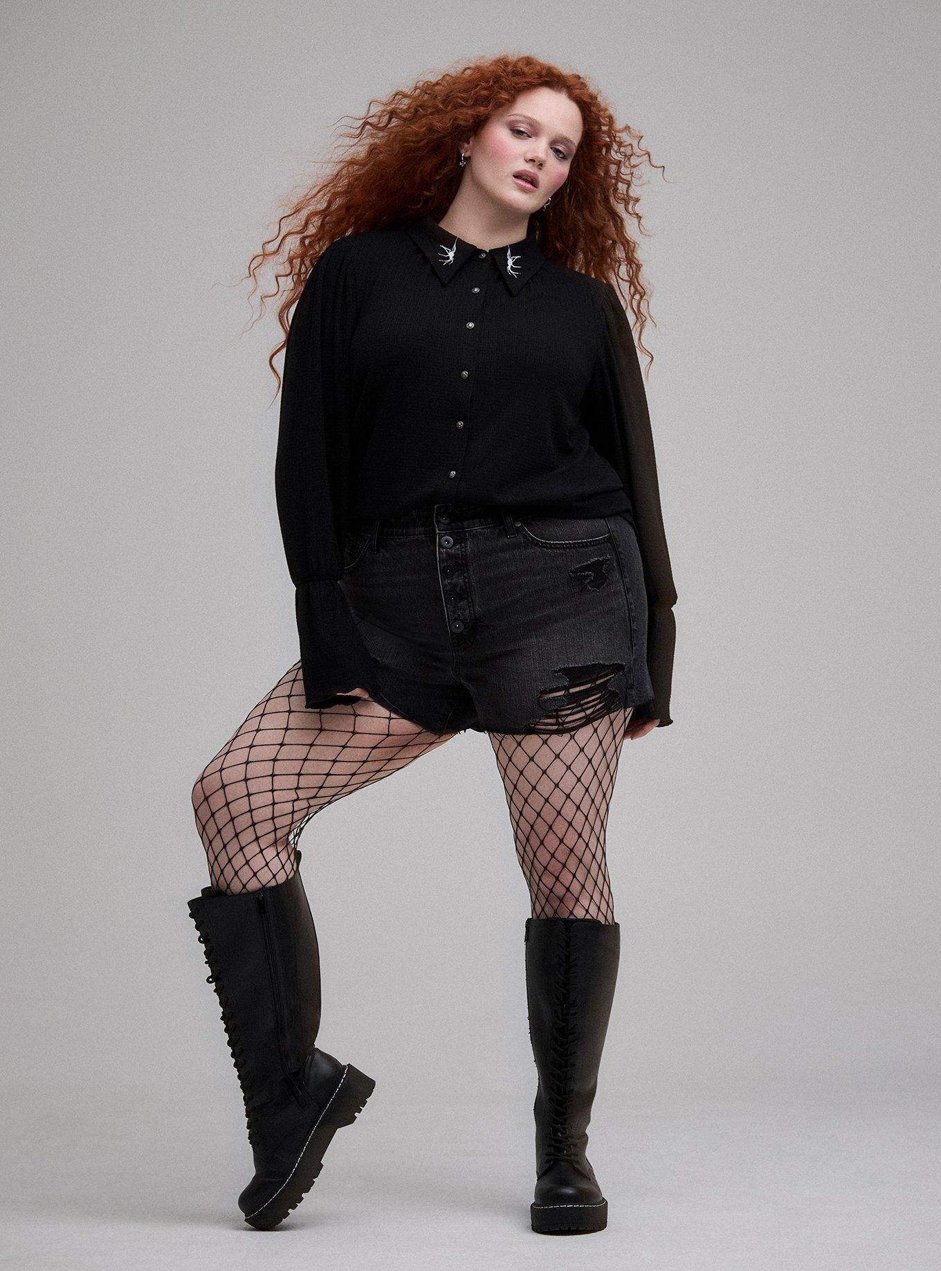 Nightfall Embroidered Collar Button Up, WICKED SPIDER DEEP BLACK, alternate