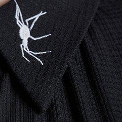 Nightfall Embroidered Collar Button Up, WICKED SPIDER DEEP BLACK, swatch