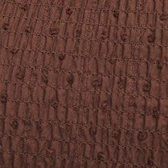 Plus Size Smocked Bodice Mini Dress, CHESTNUT, swatch