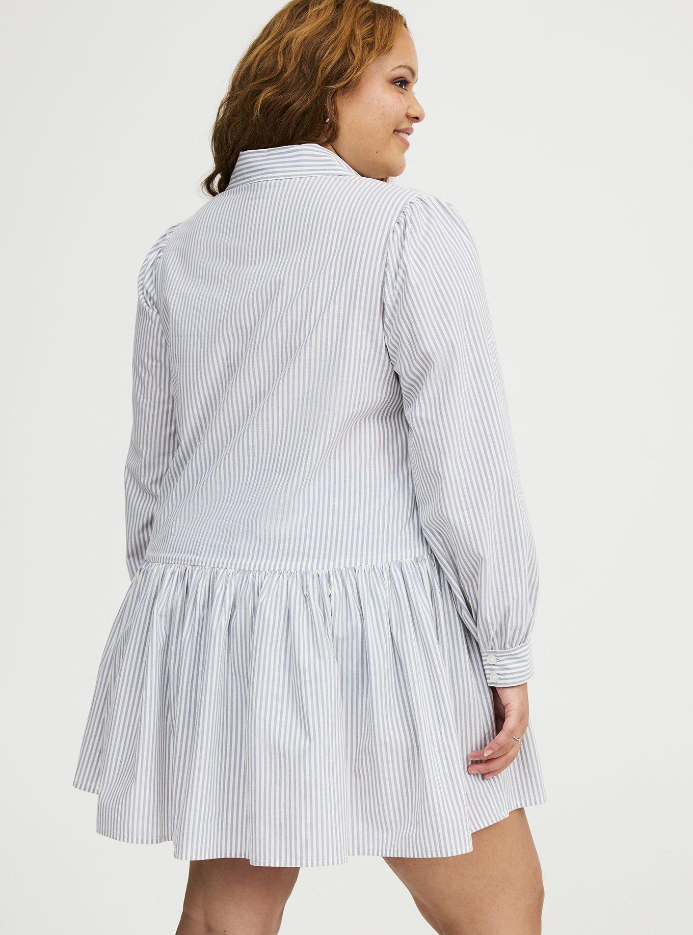 Drop Waist Shirtdress, BANKER STRIPE TROPOSPHERE, alternate