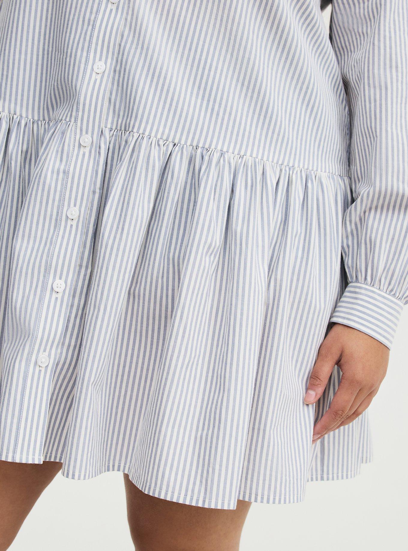 Drop Waist Shirtdress, BANKER STRIPE TROPOSPHERE, alternate