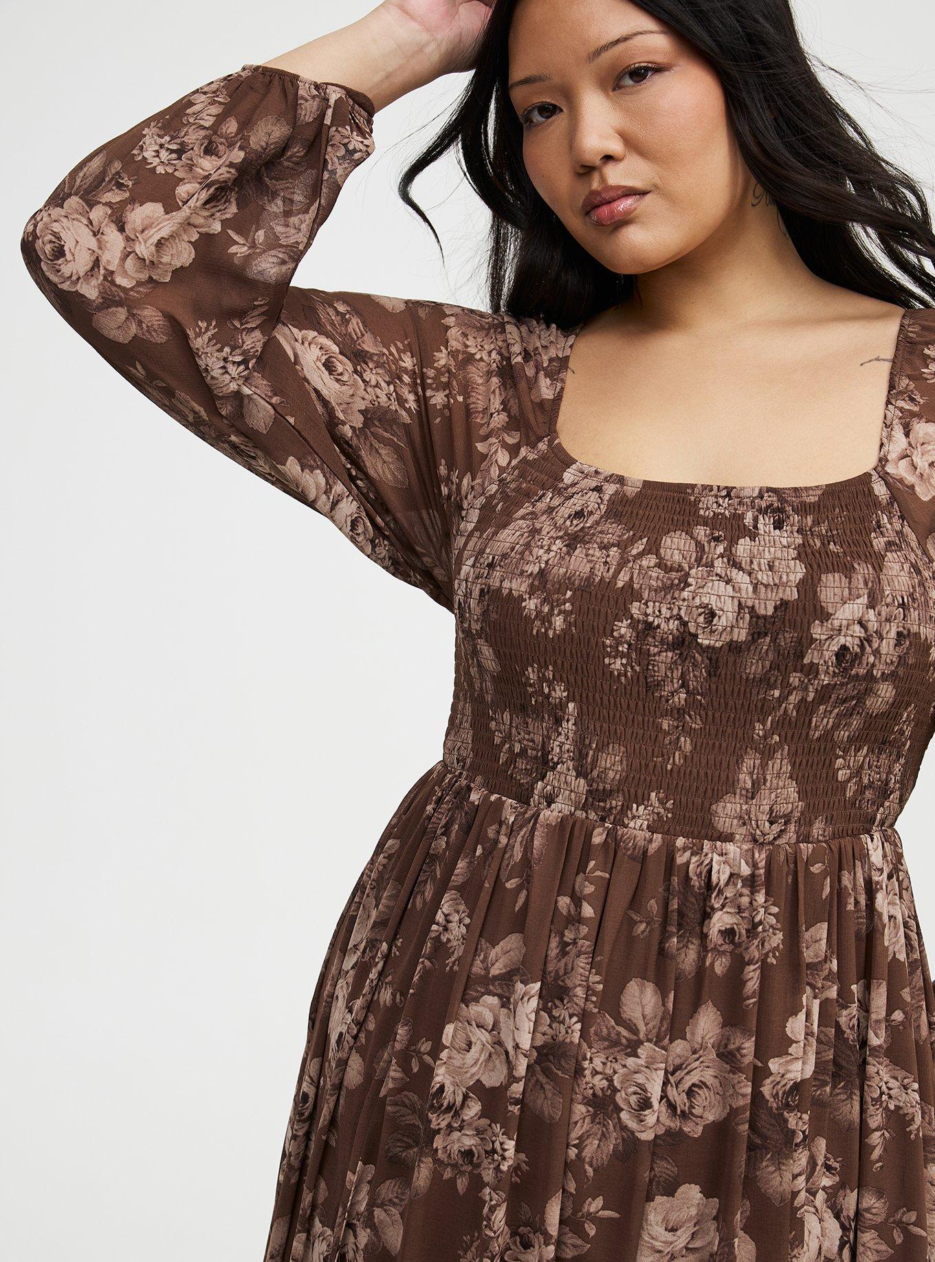 Smocked Bodice Tiered Midi Dress